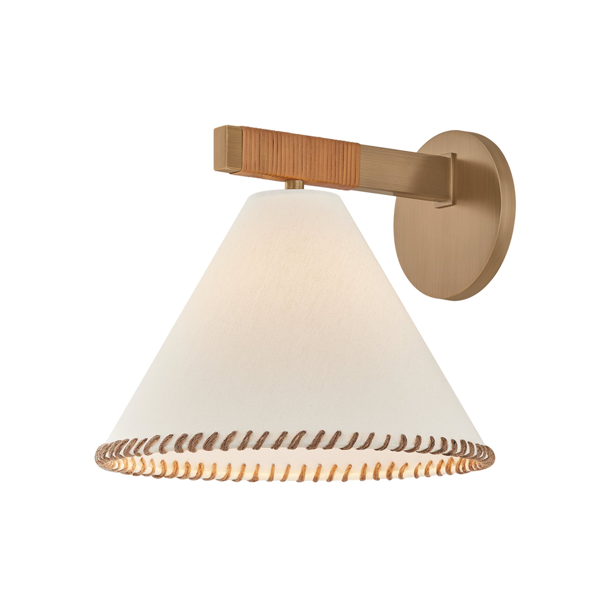 Stoney 1-Light Wall Sconce in Patina Brass 10.25W x 9.25H