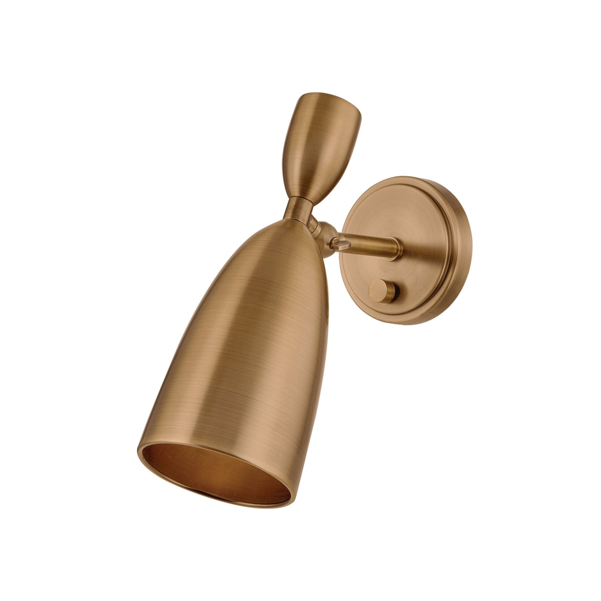 Spade 1-Light Wall Sconce in Patina Brass 4.75W x 12H
