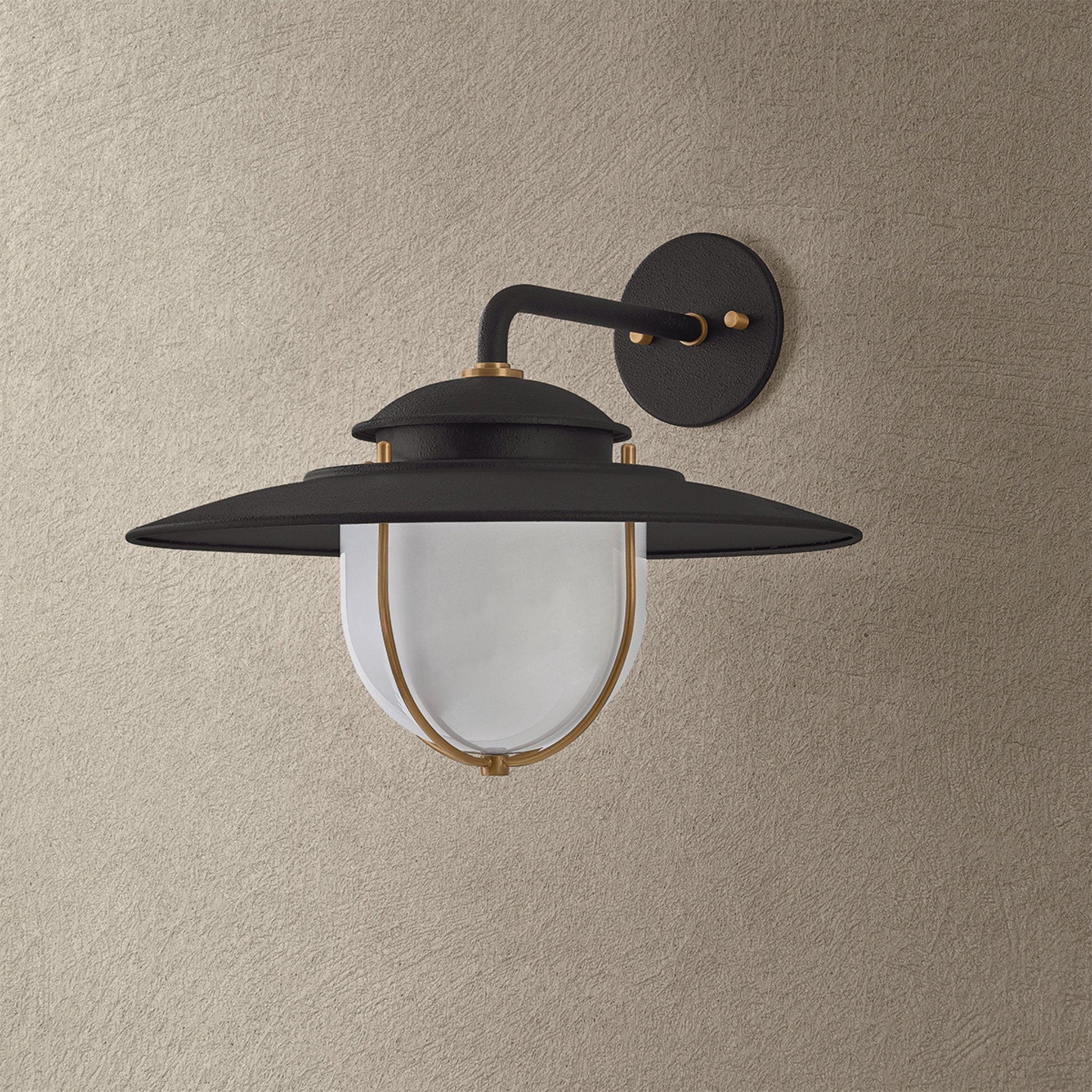 Greentree 1-Light Exterior Wall Sconce in Forged Iron 16W x 13H