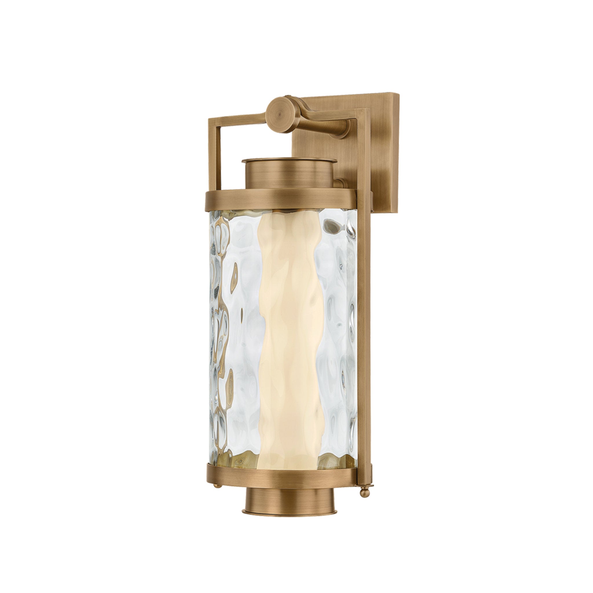 Haddock 1-Light Exterior Wall Sconce in Patina Brass 7.75W x 17H