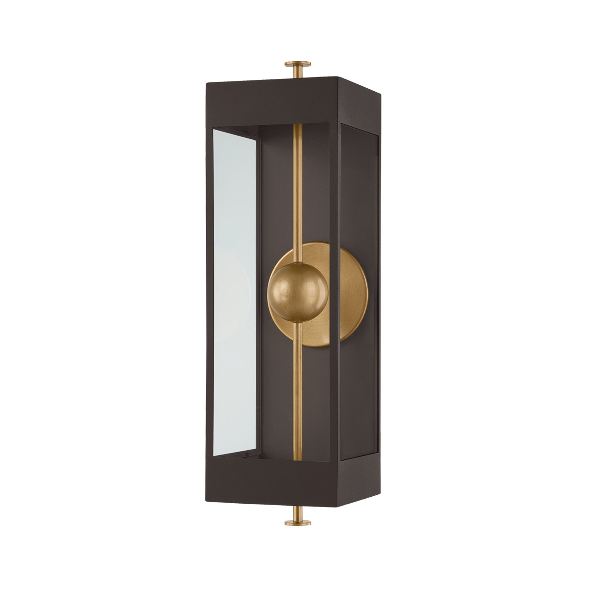 Garvey 1-Light Exterior Wall Sconce in Textured Bronze 8W x 27H