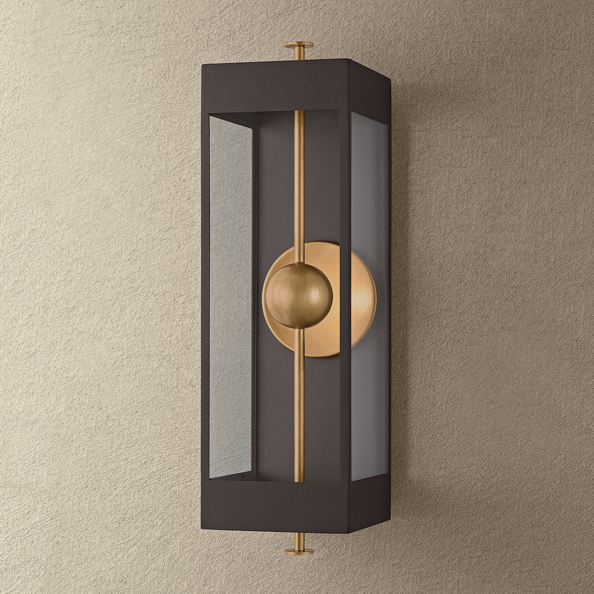 Garvey 1-Light Exterior Wall Sconce in Textured Bronze 8W x 27H