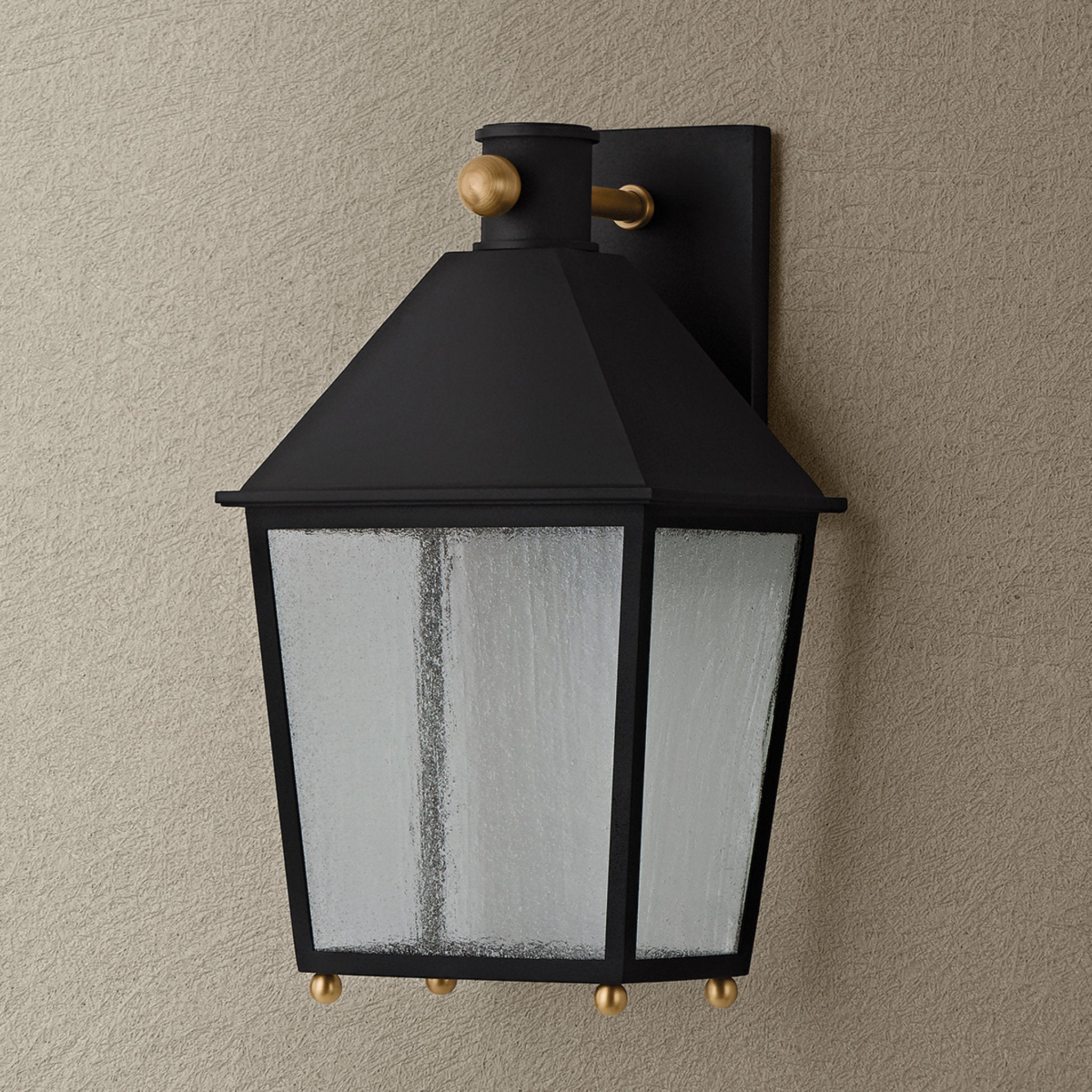 Gladden 1-Light Exterior Wall Sconce in Texture Black 8.75W x 15.5H