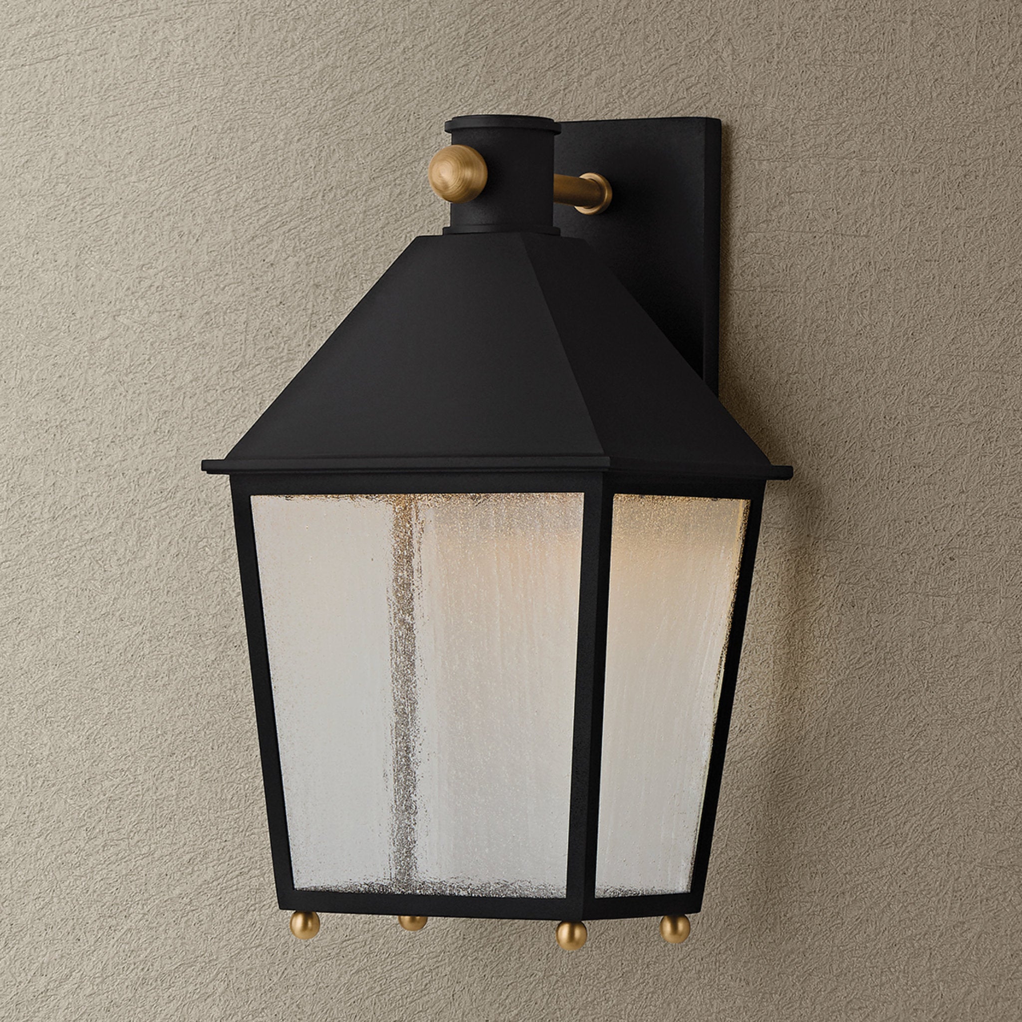 Gladden 1-Light Exterior Wall Sconce in Texture Black 8.75W x 15.5H