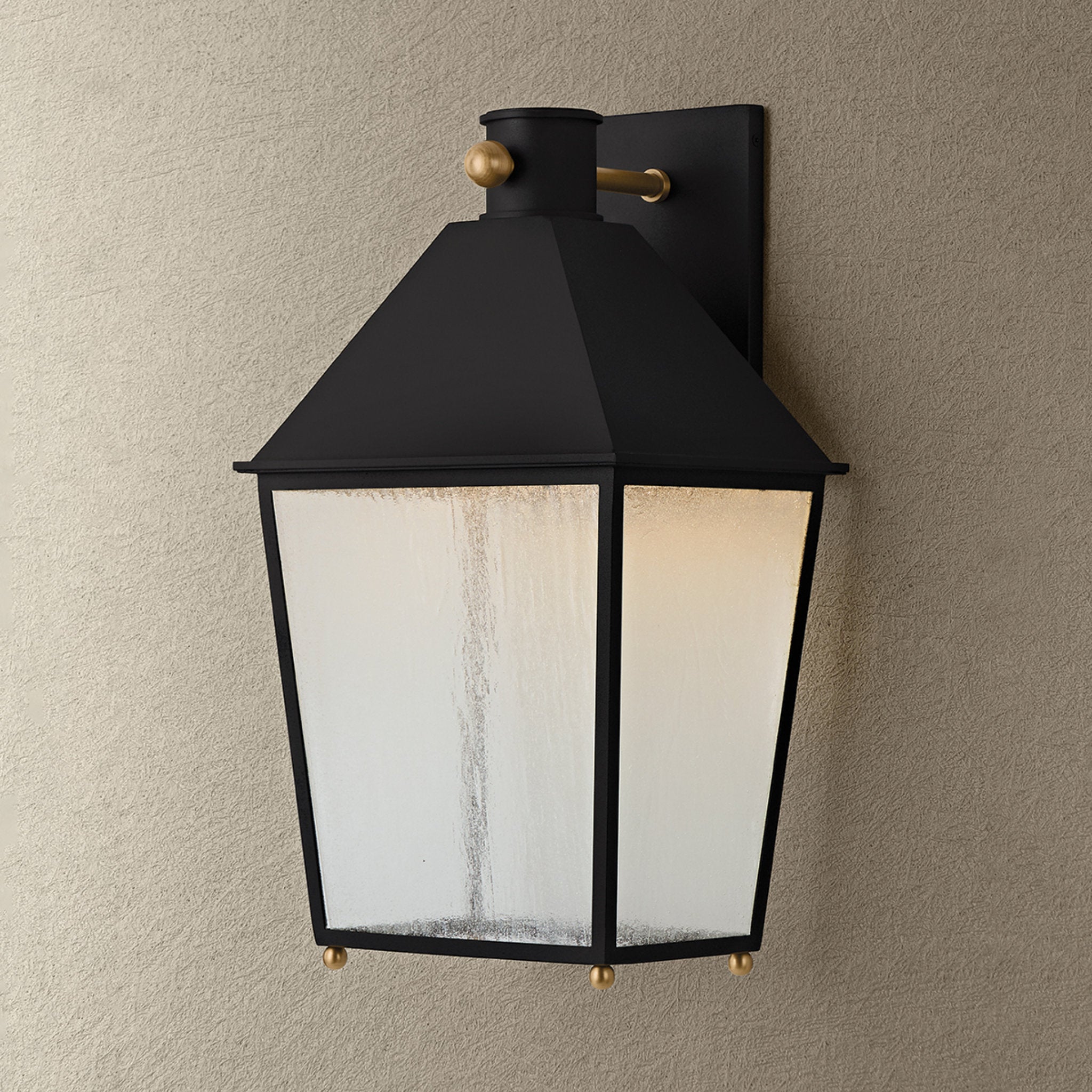 Gladden 1-Light Exterior Wall Sconce in Texture Black 11.5W x 20.25H