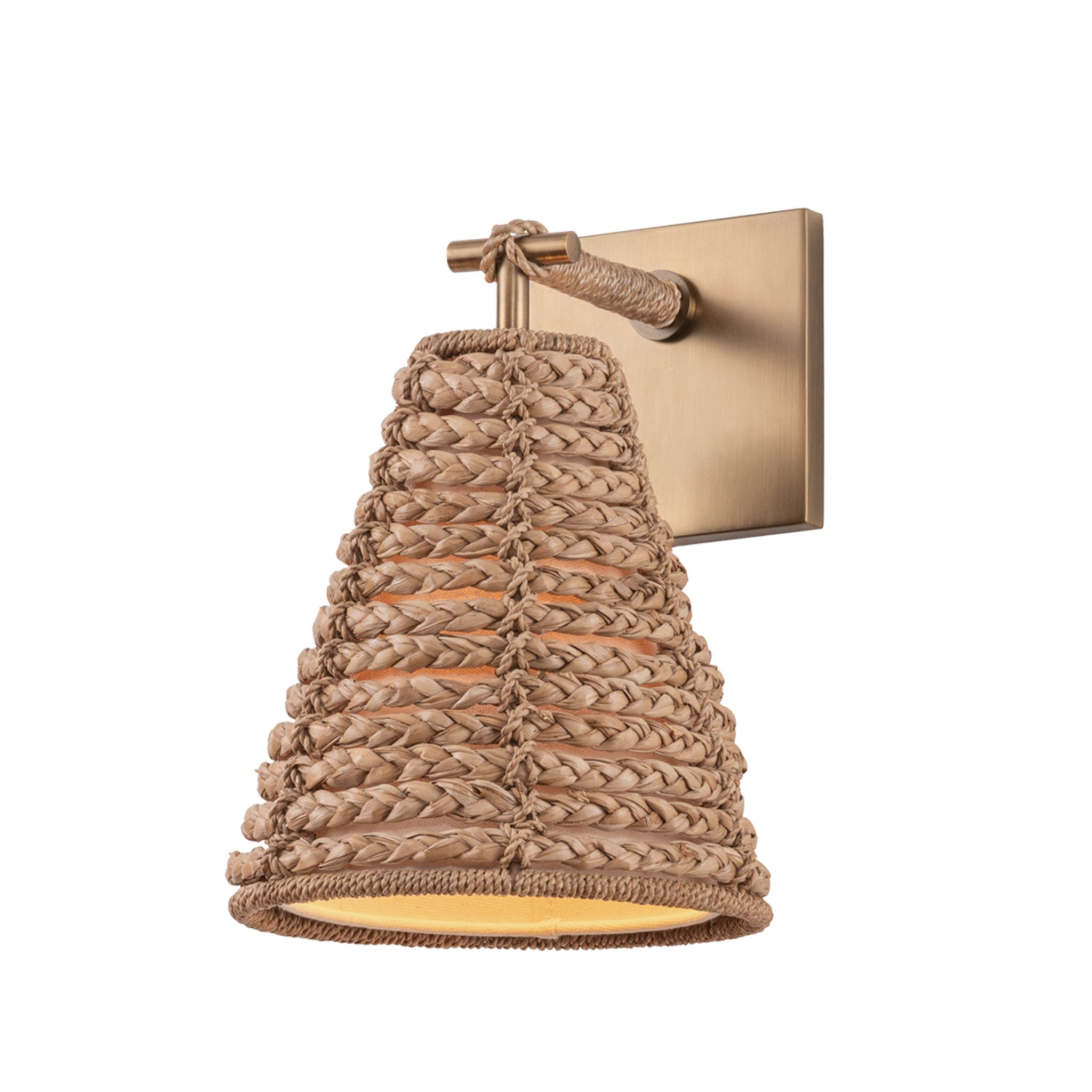 Redwood 1-Light Wall Sconce in Patina Brass 8W x 11H