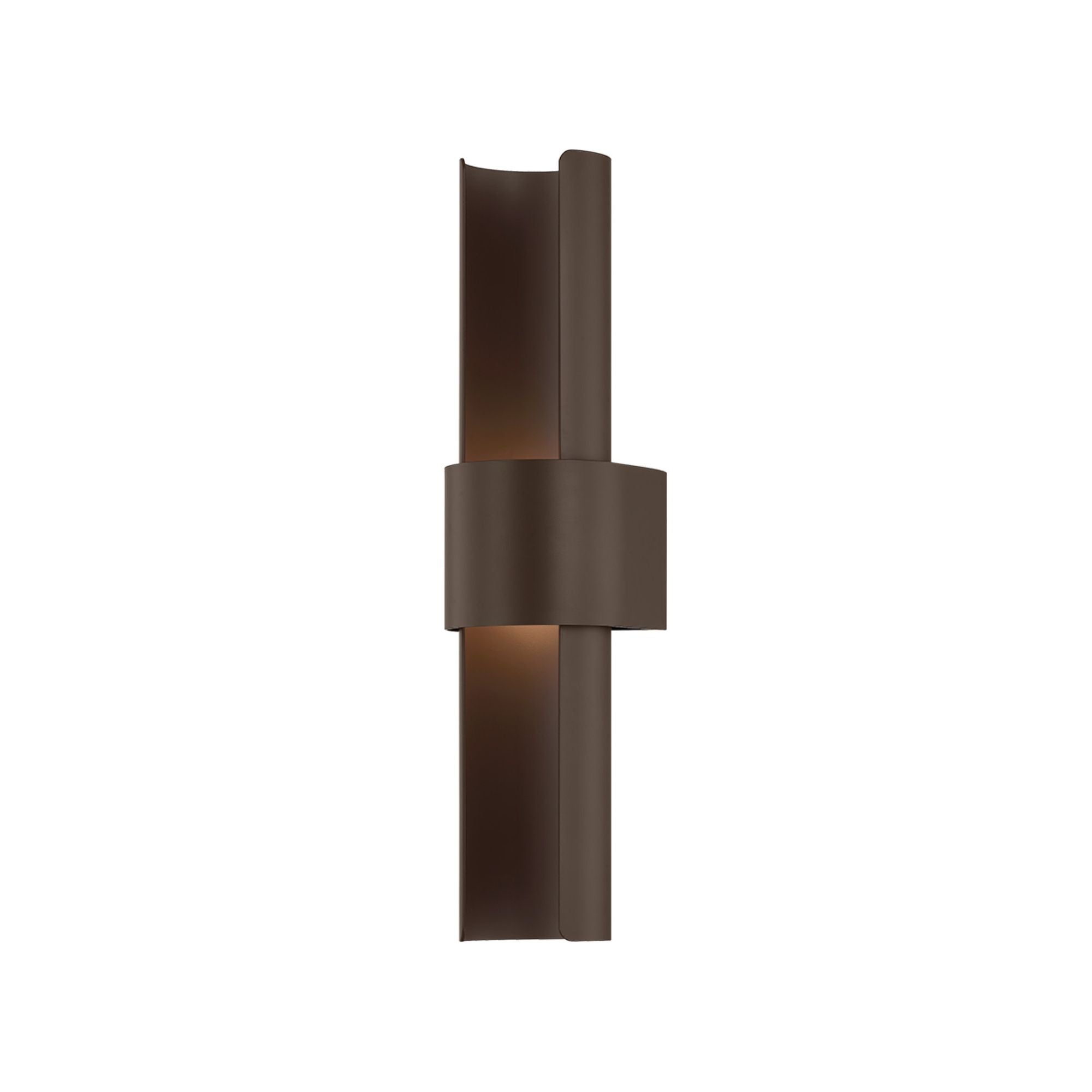 Ossian 1-Light Exterior Wall Sconce in Bronze 4.75W x 20H