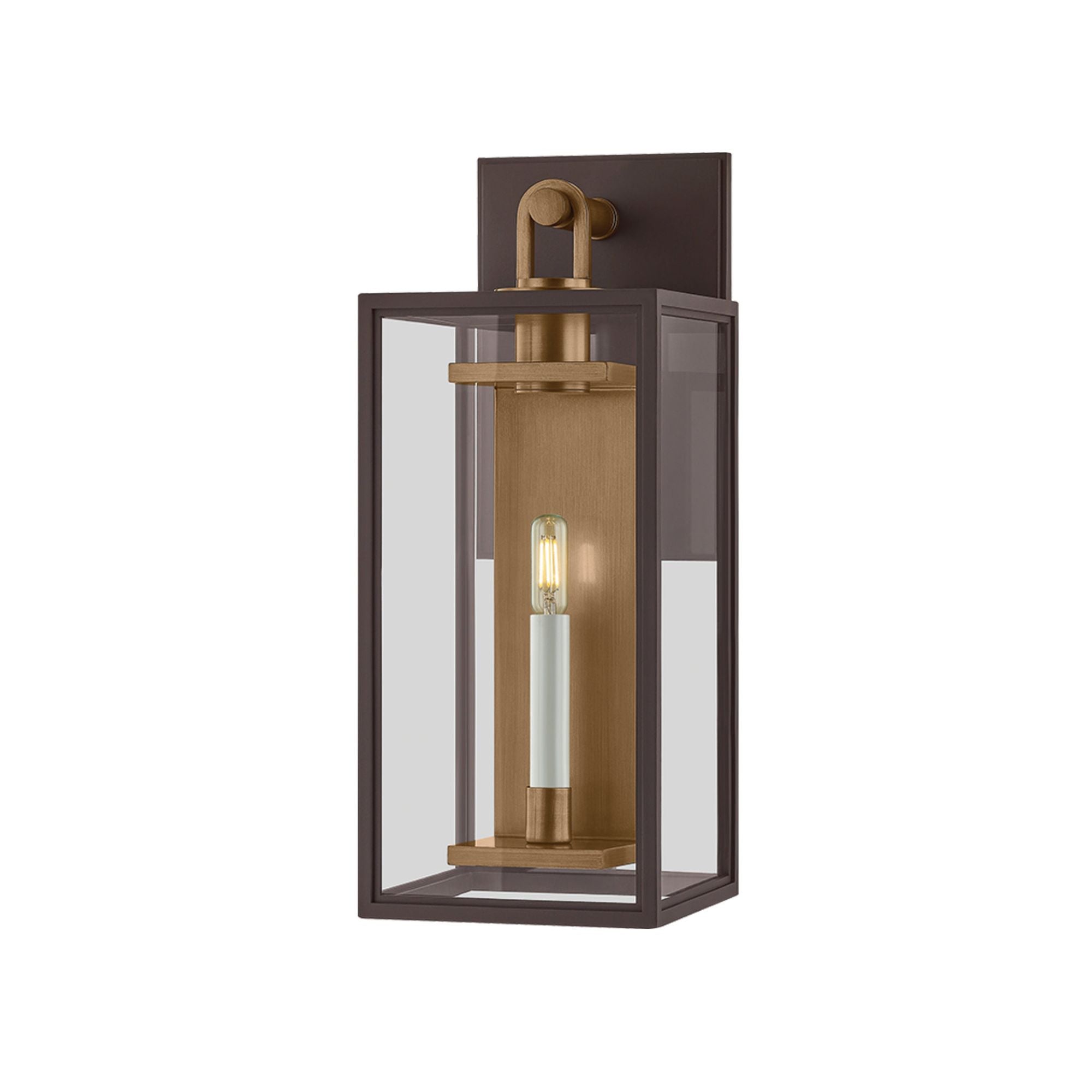 Arnold Wall Sconce 1-Light Outdoor LED in Patina Brass/Textured Bronze 8W x 20H