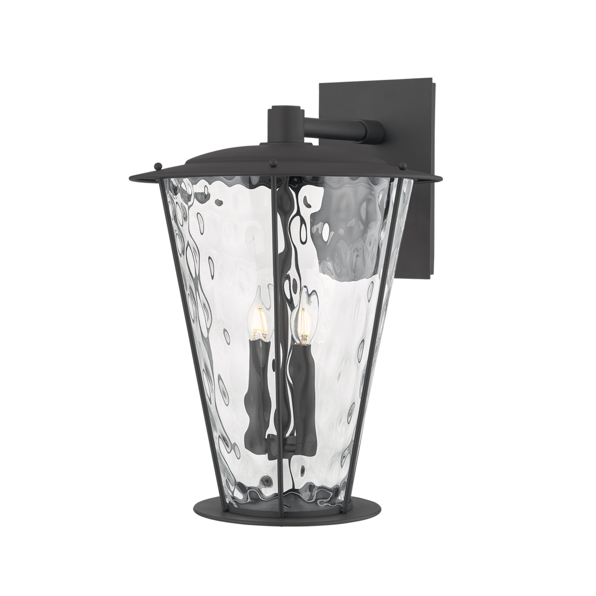 Jantzen 2-Light Exterior Wall Sconce in Texture Black 15W x 21.5H