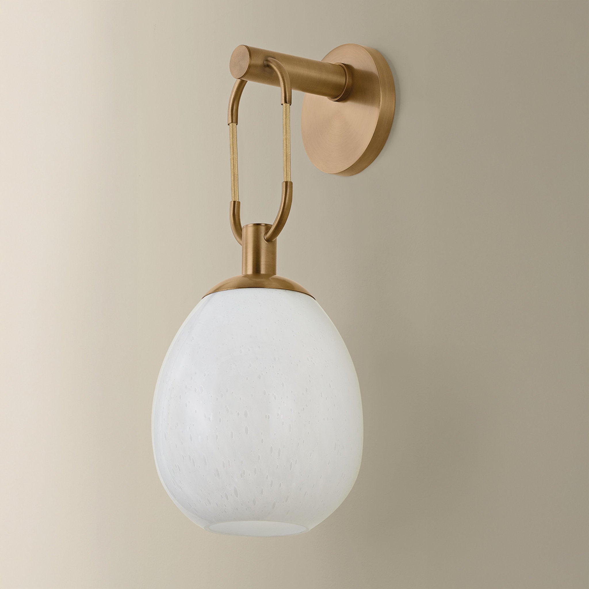 Jove 1-Light Wall Sconce in Patina Brass 7W x 17.25H