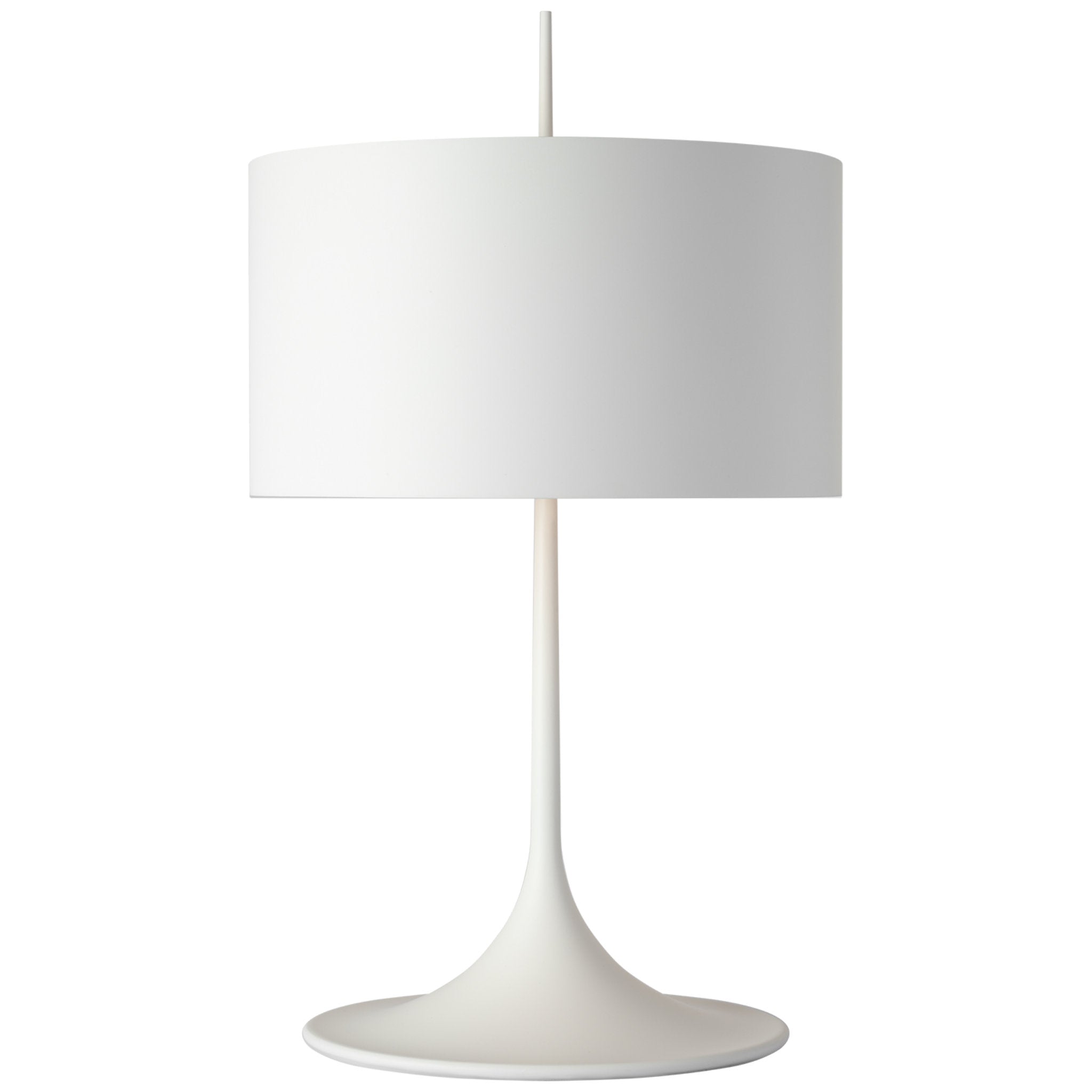 Barbara Barry Spinet 26" Modern Trumpet Table Lamp in Matte White with Matte White Shade W14.75" x H26.25"