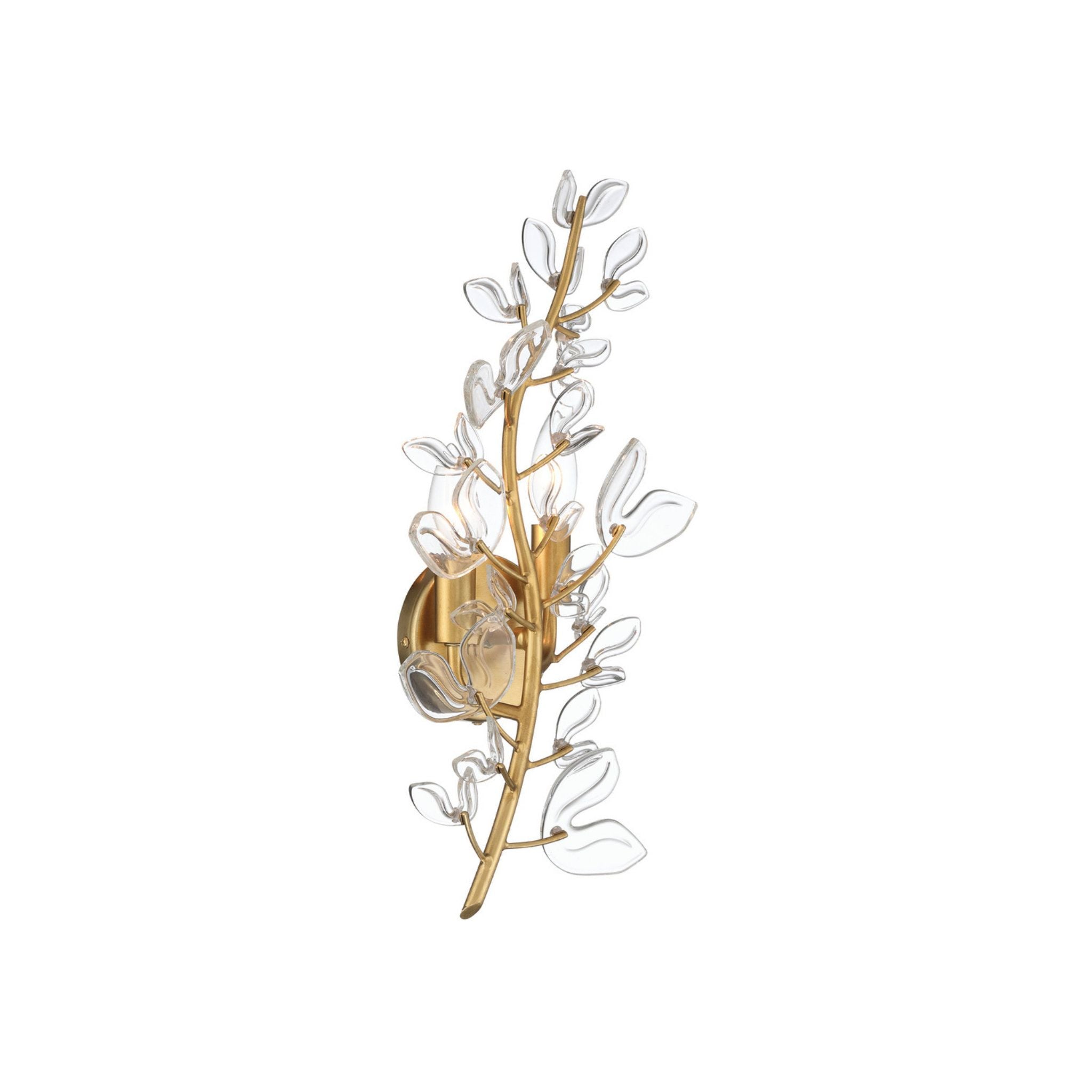 Bridget 8.5" Soft Gold Sconce Clear Glass 2-Light 8.5"W x 19"H x 5"D