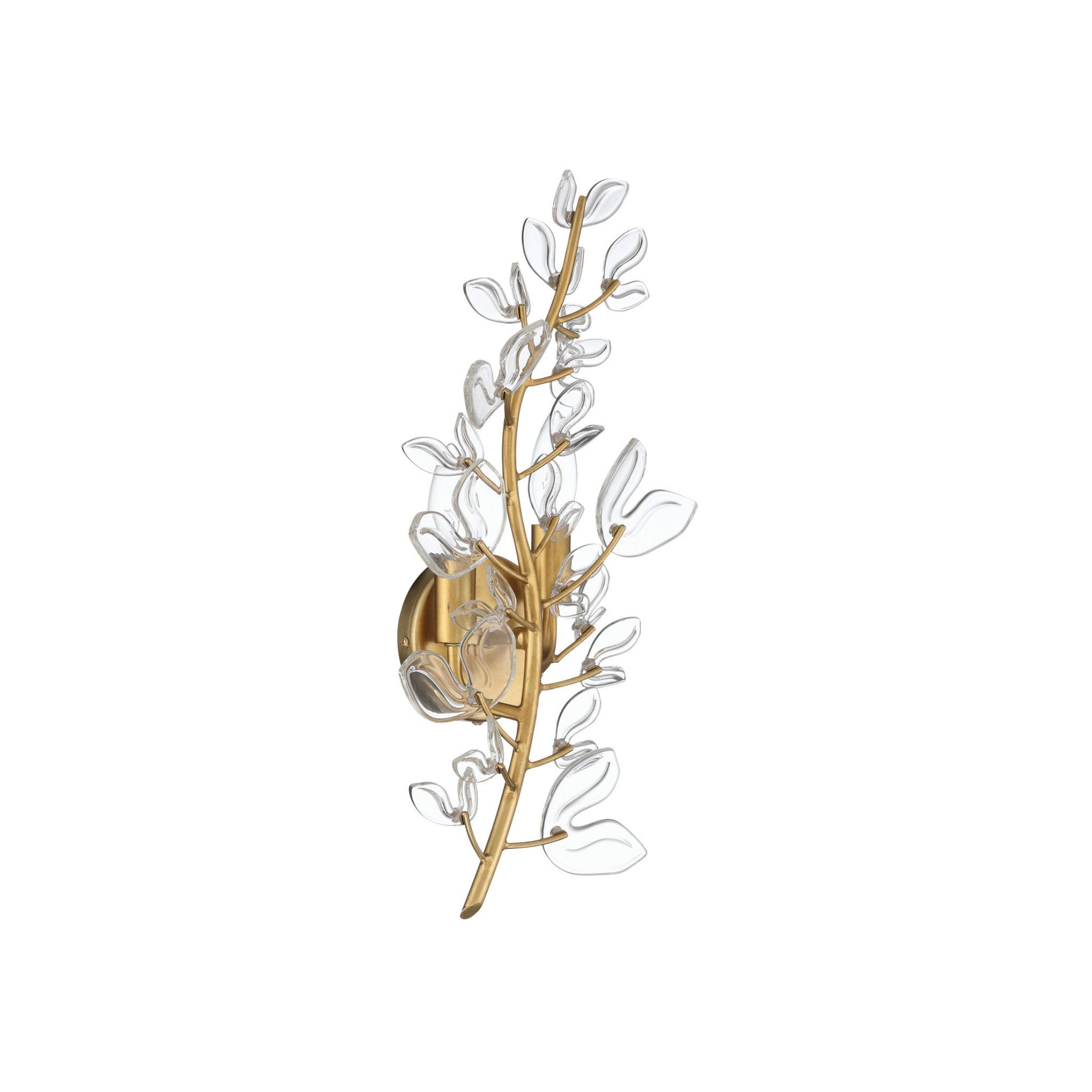 Bridget 8.5" Soft Gold Sconce Clear Glass 2-Light 8.5"W x 19"H x 5"D