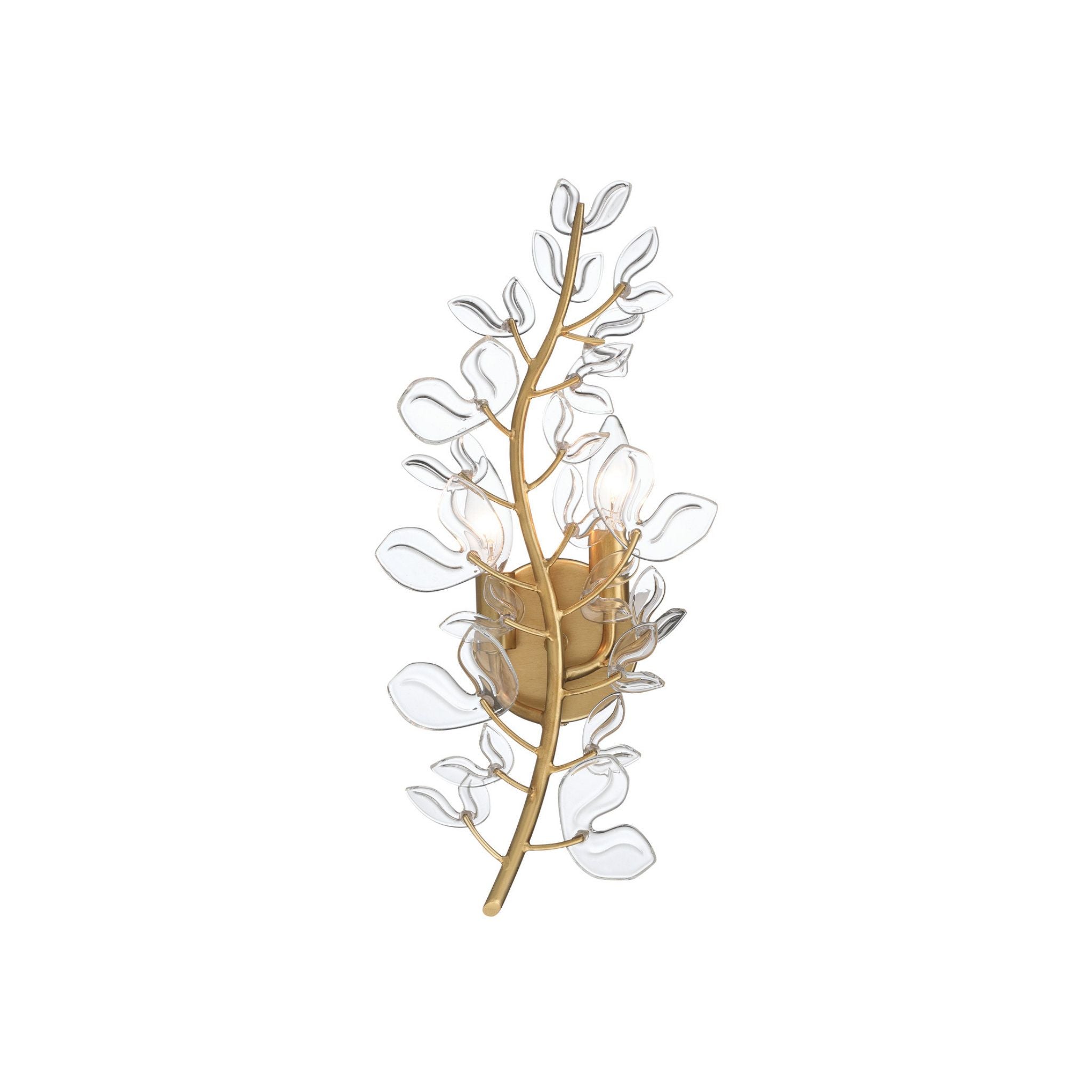 Bridget 8.5" Soft Gold Sconce Clear Glass 2-Light 8.5"W x 19"H x 5"D