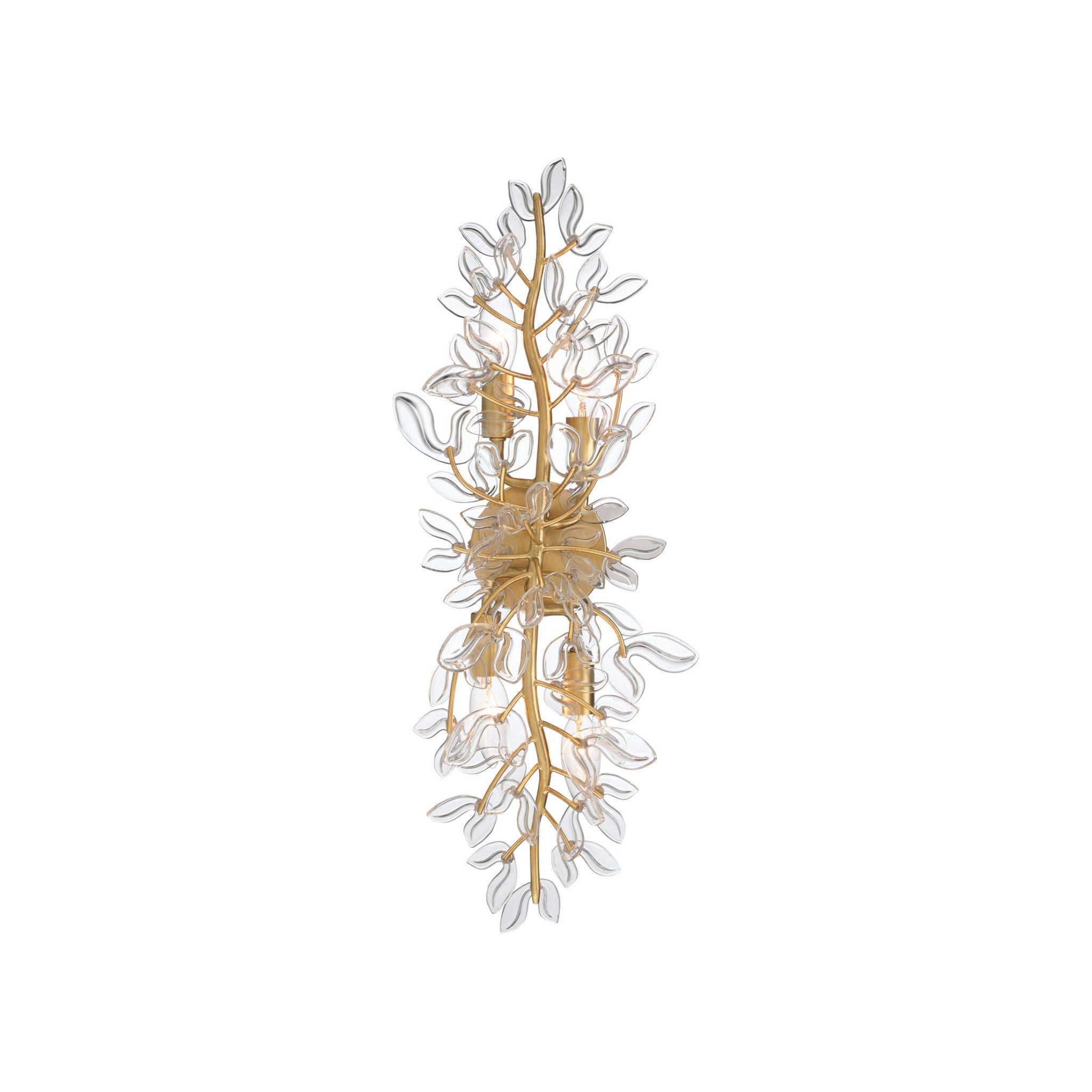 Bridget 8.25" Soft Gold Sconce Clear Glass 4-Light 8.25"W x 24"H x 5"D