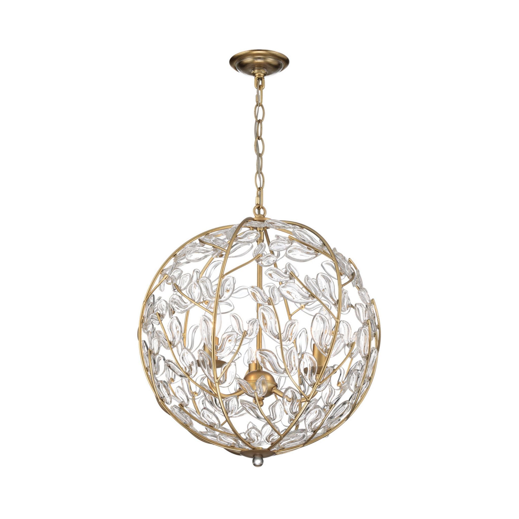 Bridget 16.5" Soft Gold Chandelier 3-Light 16.5"W x 18.5"H x 16.5"D