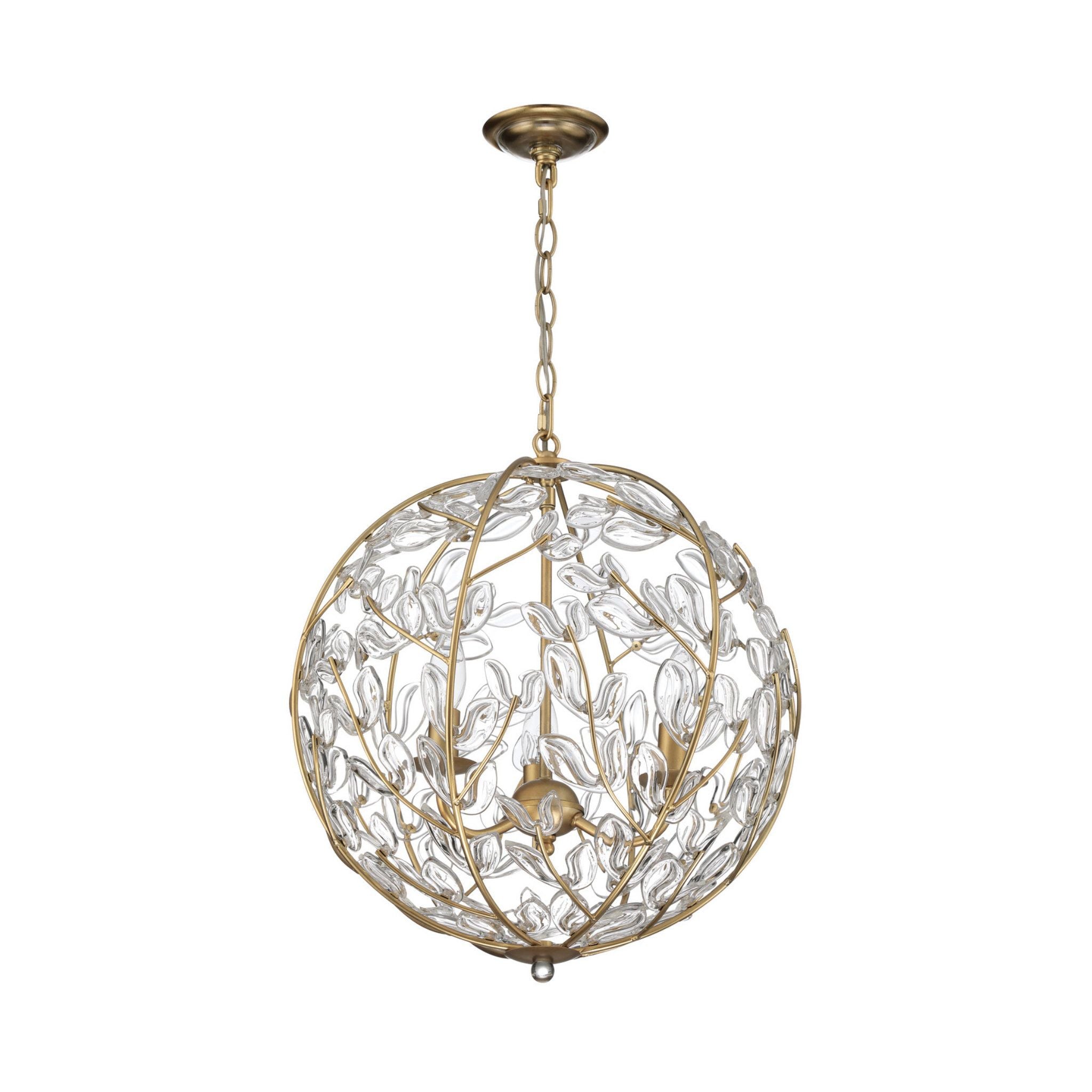Bridget 16.5" Soft Gold Chandelier 3-Light 16.5"W x 18.5"H x 16.5"D