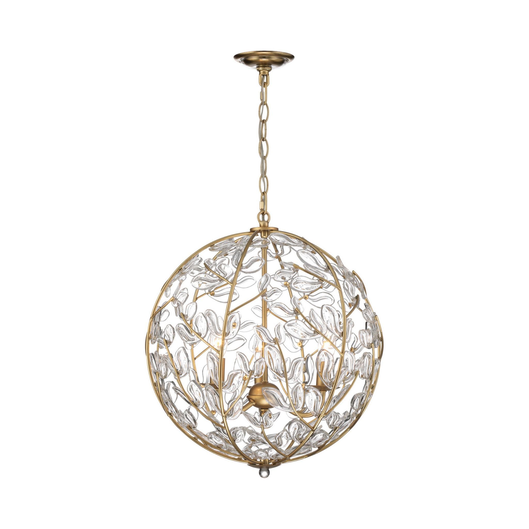 Bridget 16.5" Soft Gold Chandelier 3-Light 16.5"W x 18.5"H x 16.5"D