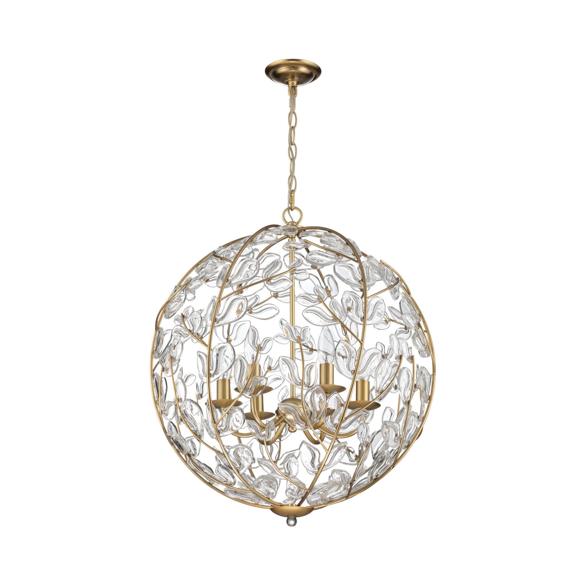 Bridget 21" Soft Gold Chandelier 6-Light 21"W x 23.75"H x 21"D