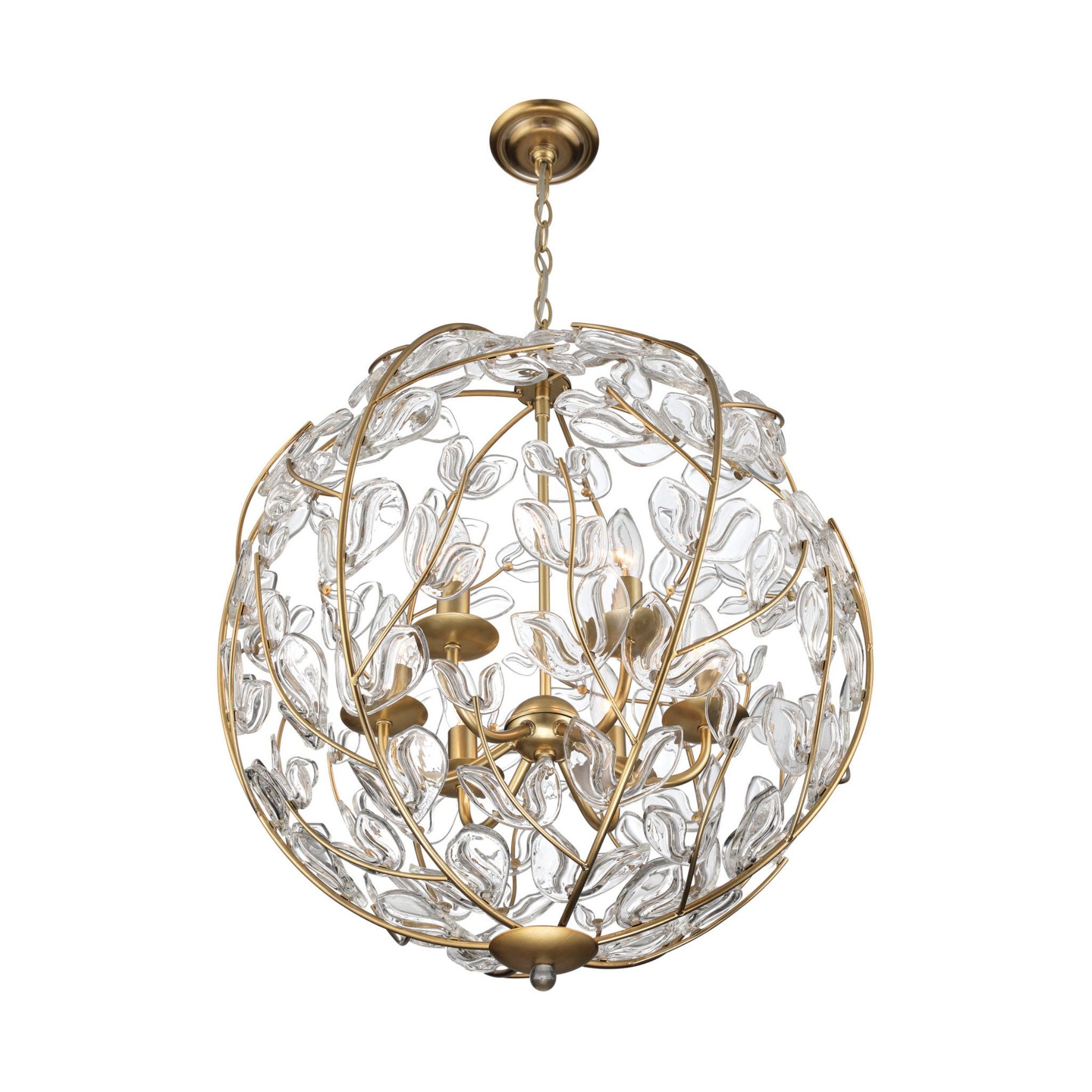 Bridget 21" Soft Gold Chandelier 6-Light 21"W x 23.75"H x 21"D