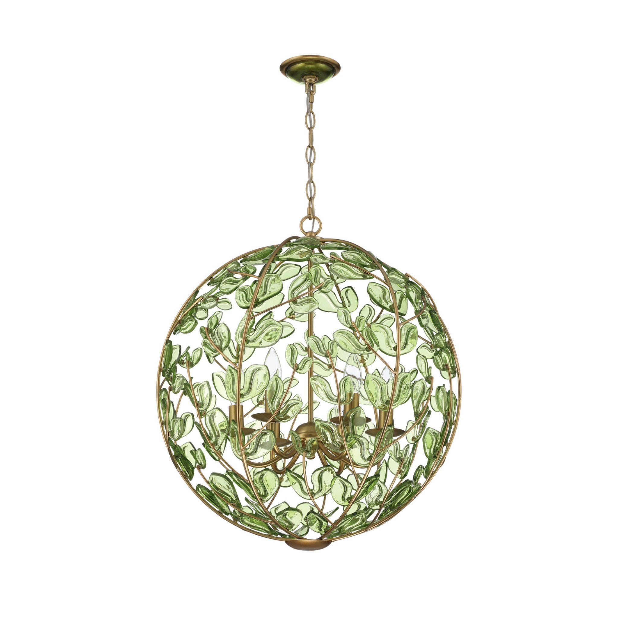 Bridget 21" Soft Gold Chandelier 6-Light 21"W x 23.25"H x 21"D