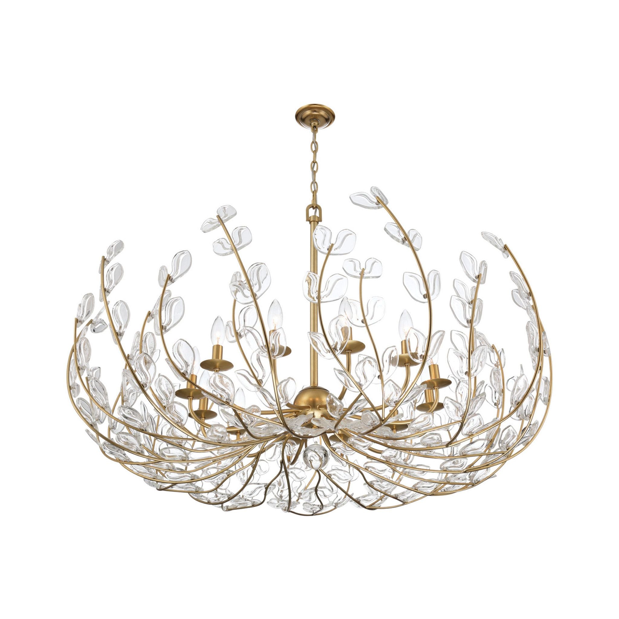 Bridget 42" Soft Gold Chandelier Clear Glass 12-Light 42"W x 27.5"H x 42"D