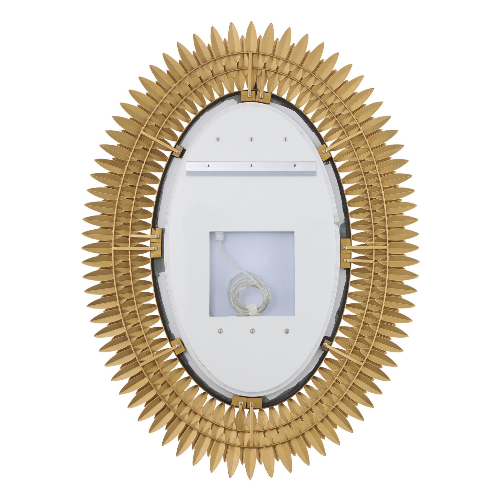 Broche 31.25'' Integrated LED Antique Gold Mirror Gold 31.25"W x 42.25"H x 2.25"D