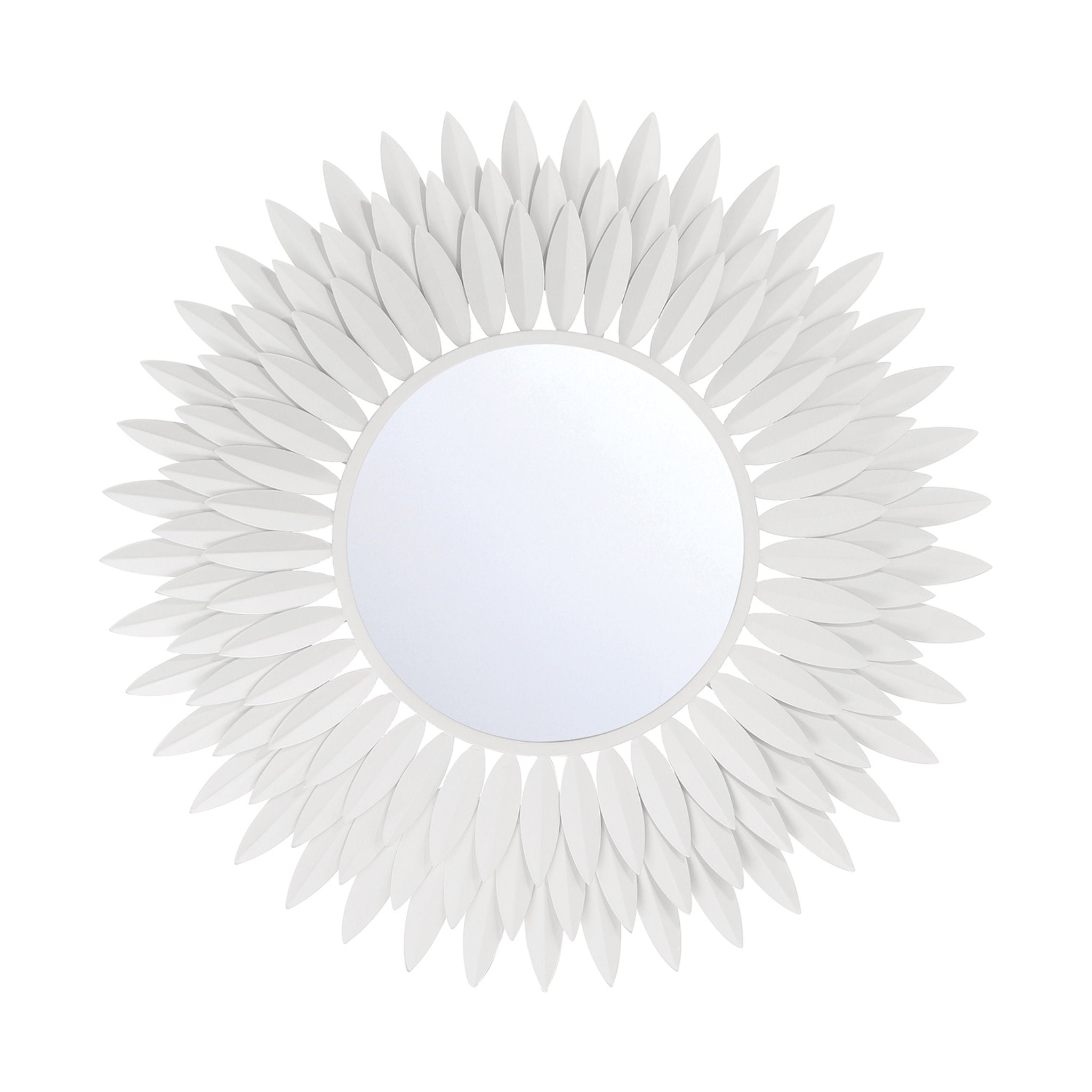 Broche 24'' Matte White Mirror White 24"W x 24"H x 1.5"D