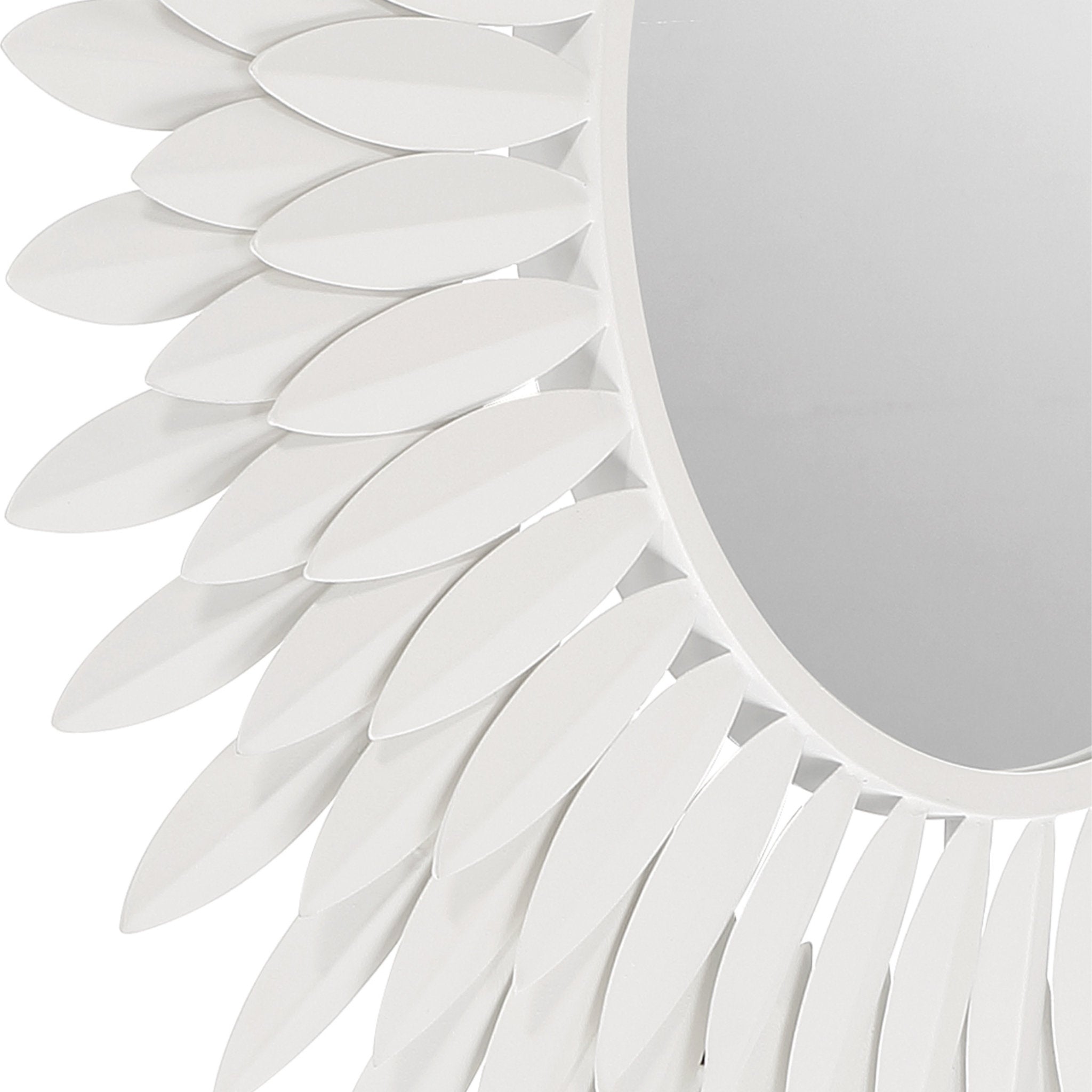 Broche 24'' Matte White Mirror White 24"W x 24"H x 1.5"D