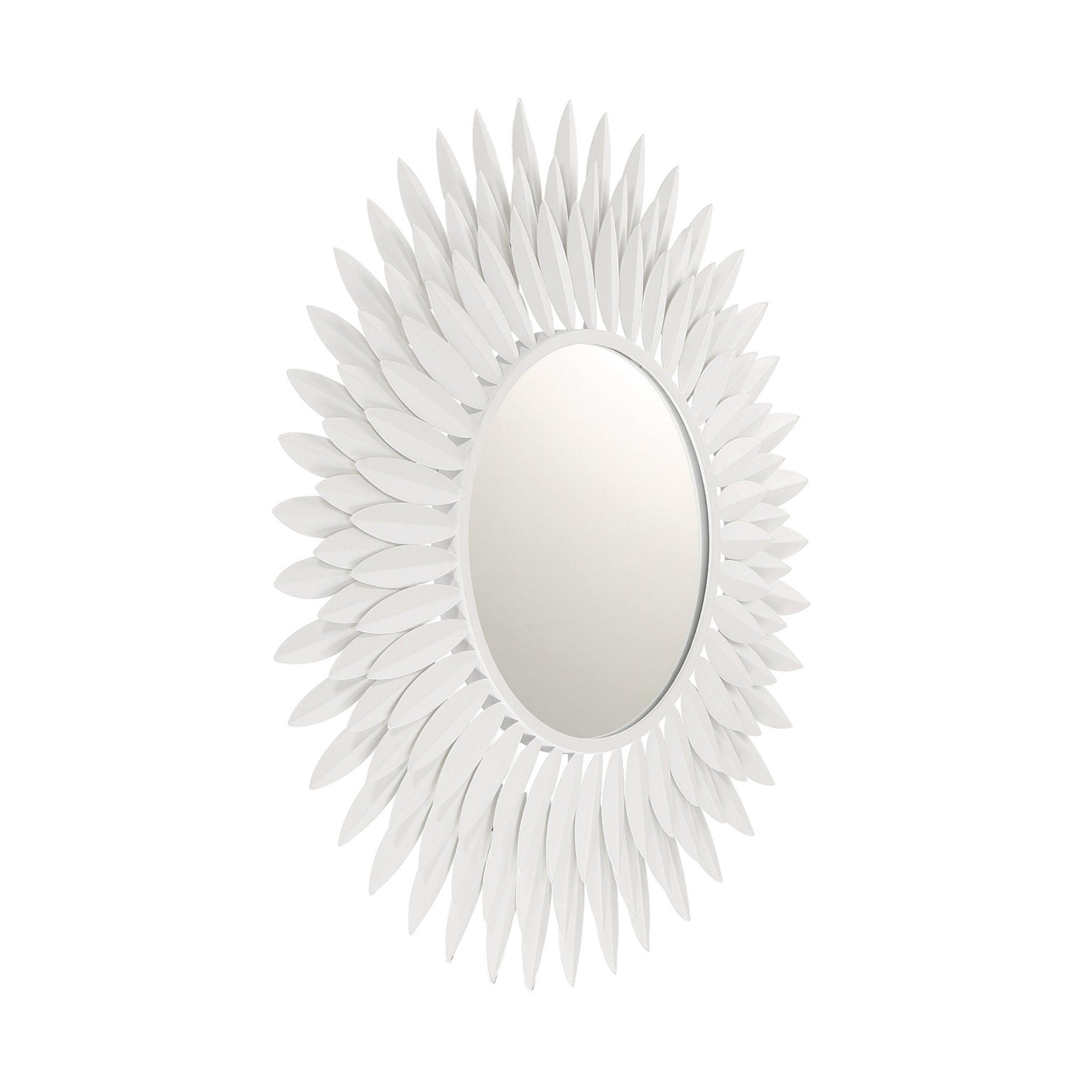 Broche 24'' Matte White Mirror White 24"W x 24"H x 1.5"D