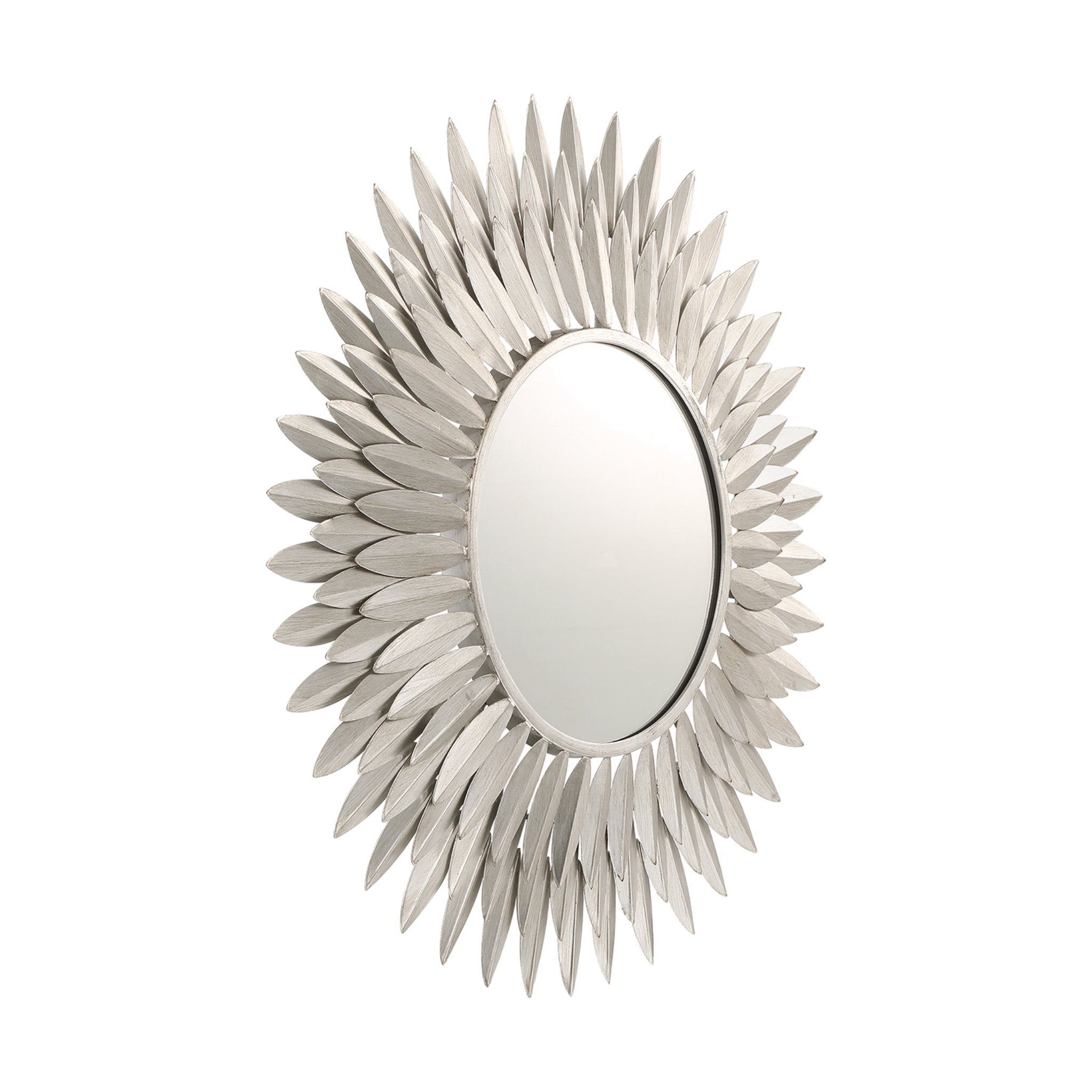 Broche 24'' Antique Silver Mirror Silver 24"W x 24"H x 1.5"D