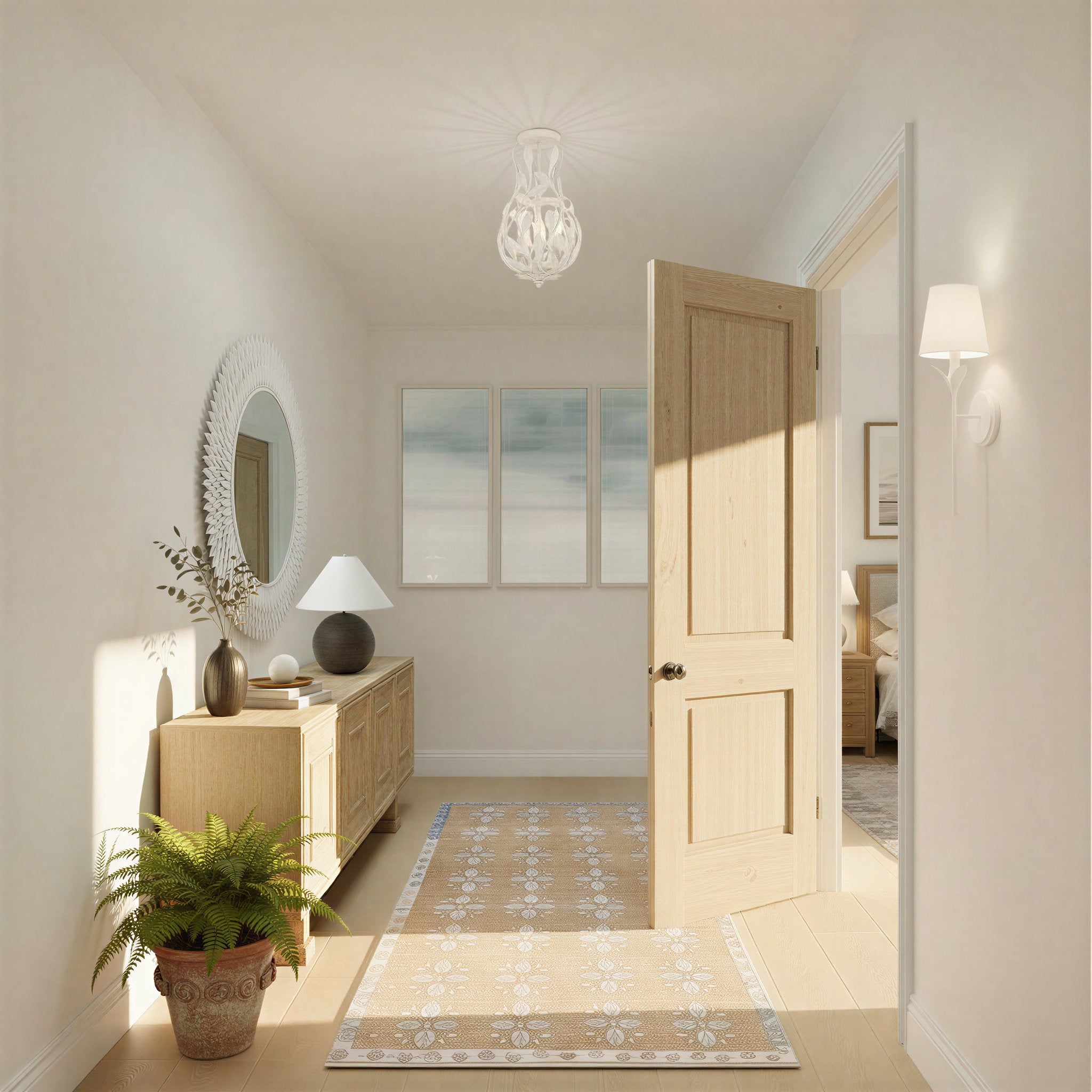 Broche 46.75'' Matte White Mirror White 46.75"W x 46.75"H x 1.75"D