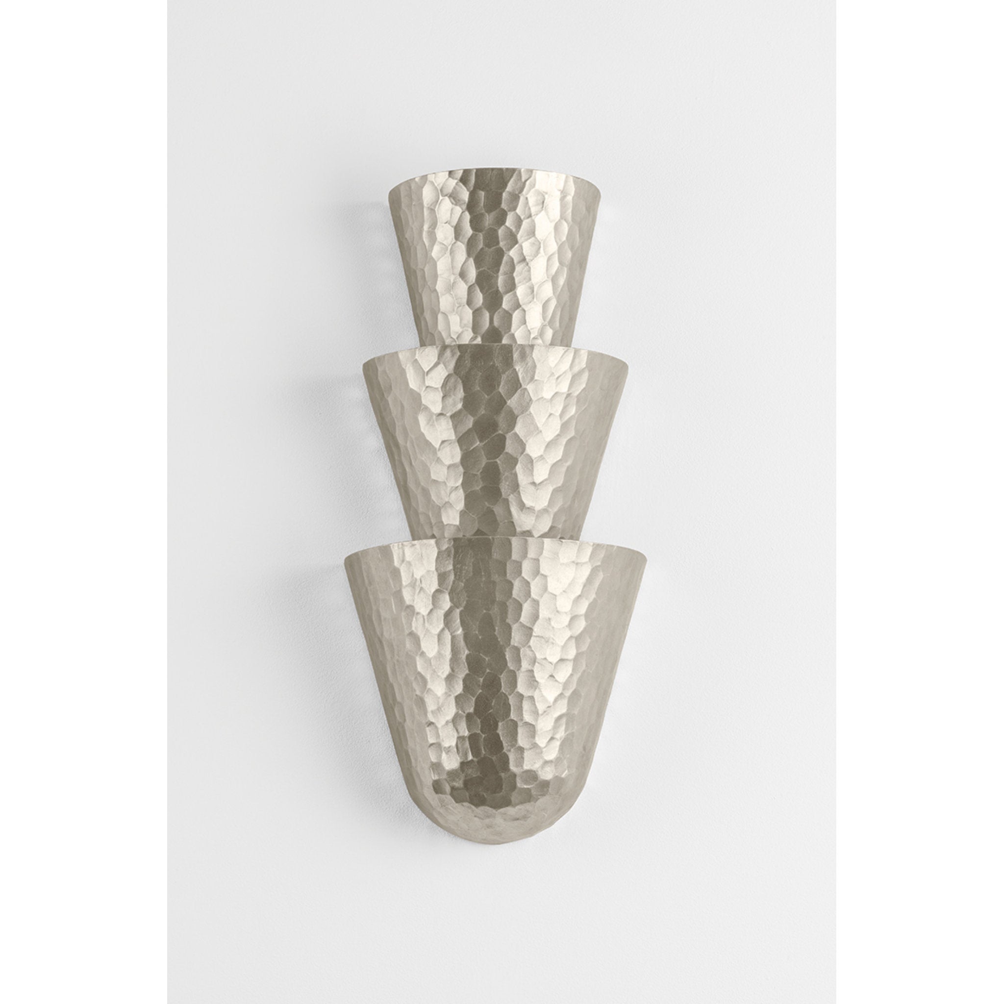 Bucharest 3-Light Wall Sconce in Warm Silver Leaf 8.25W x 18H
