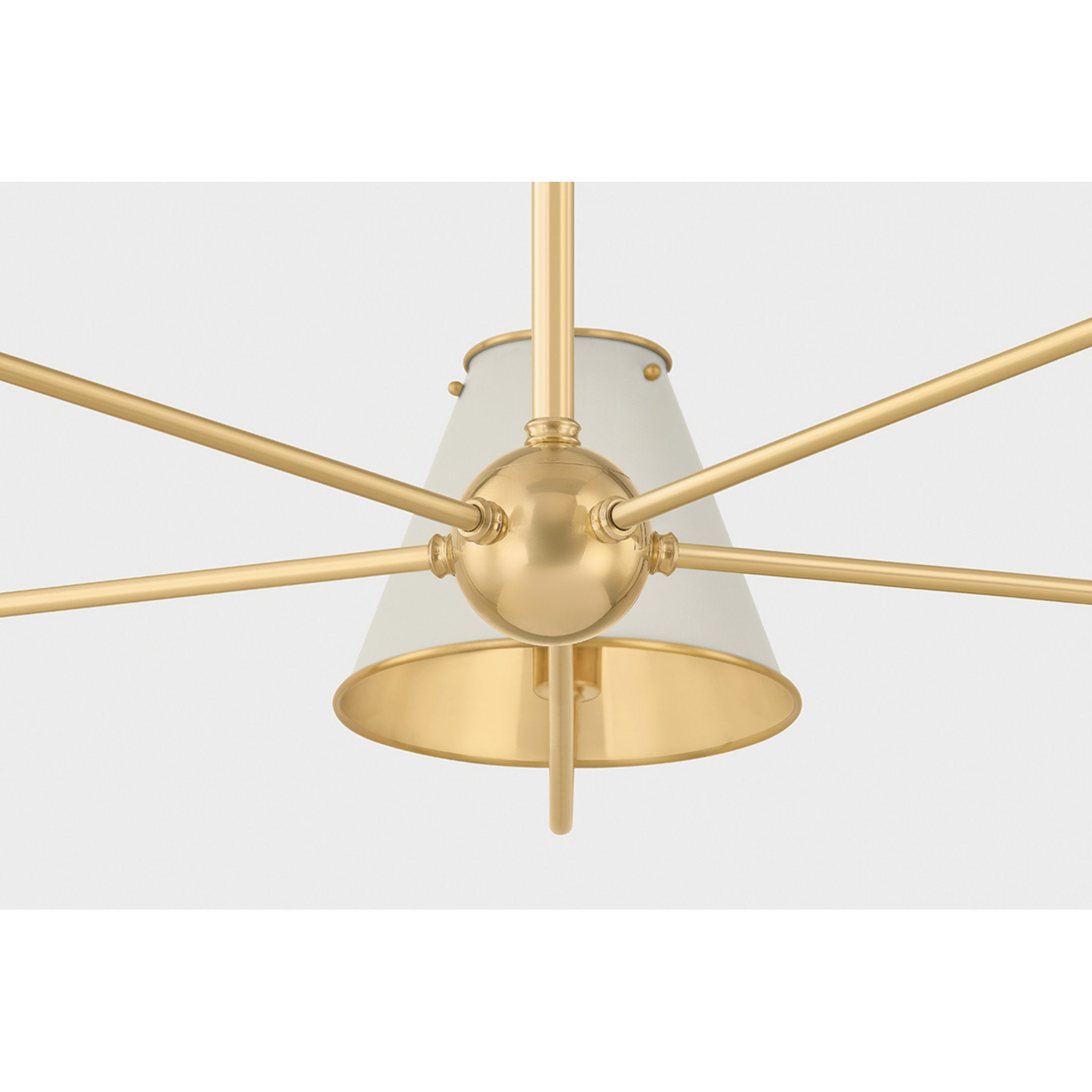 Burghley 5-Light Chandelier in Aged Brass by Mark D. Sikes 43W x 18.25H (Off-White)