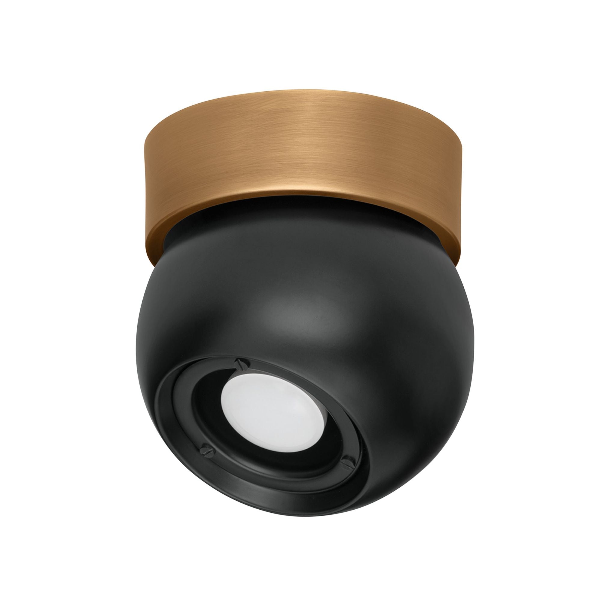 Odin 1-Light Flush Mount in Patina Brass 5.5W x 5.5H (Soft Black)