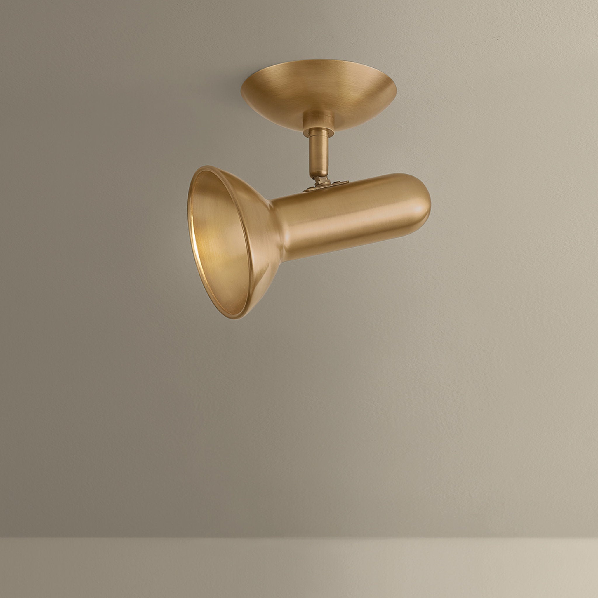 Bjorn 1-Light Flush Mount in Patina Brass 4.75W x 6.75H