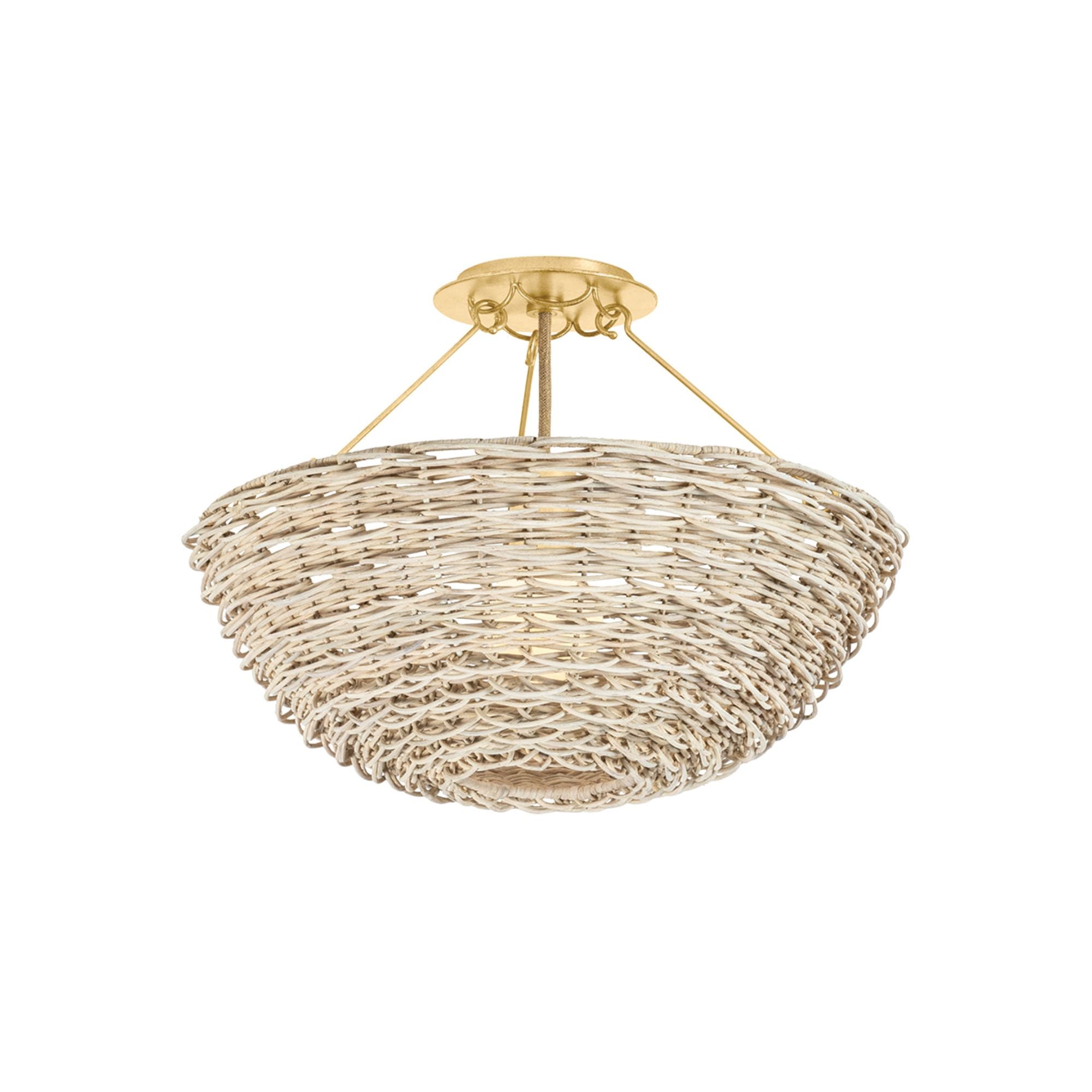 Campo Semi Flush 1-Light LED in Vintage Gold Leaf 18.25W x 13.5H
