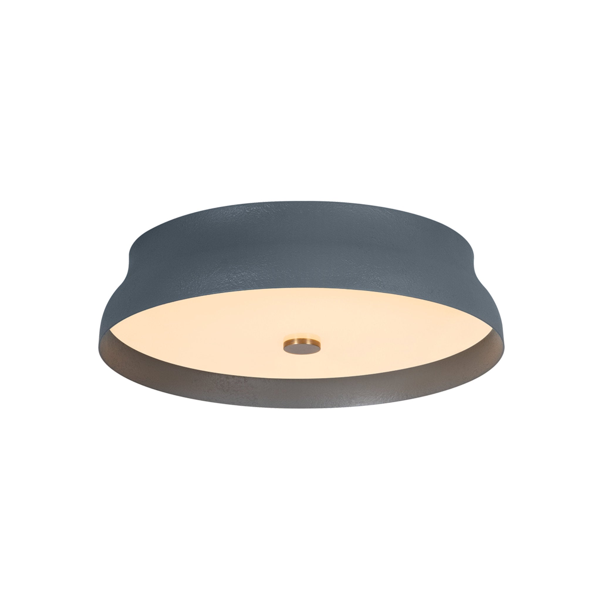 Shore 1-Light Flush Mount in Patina Brass 16W x 4H (Slate Gesso)