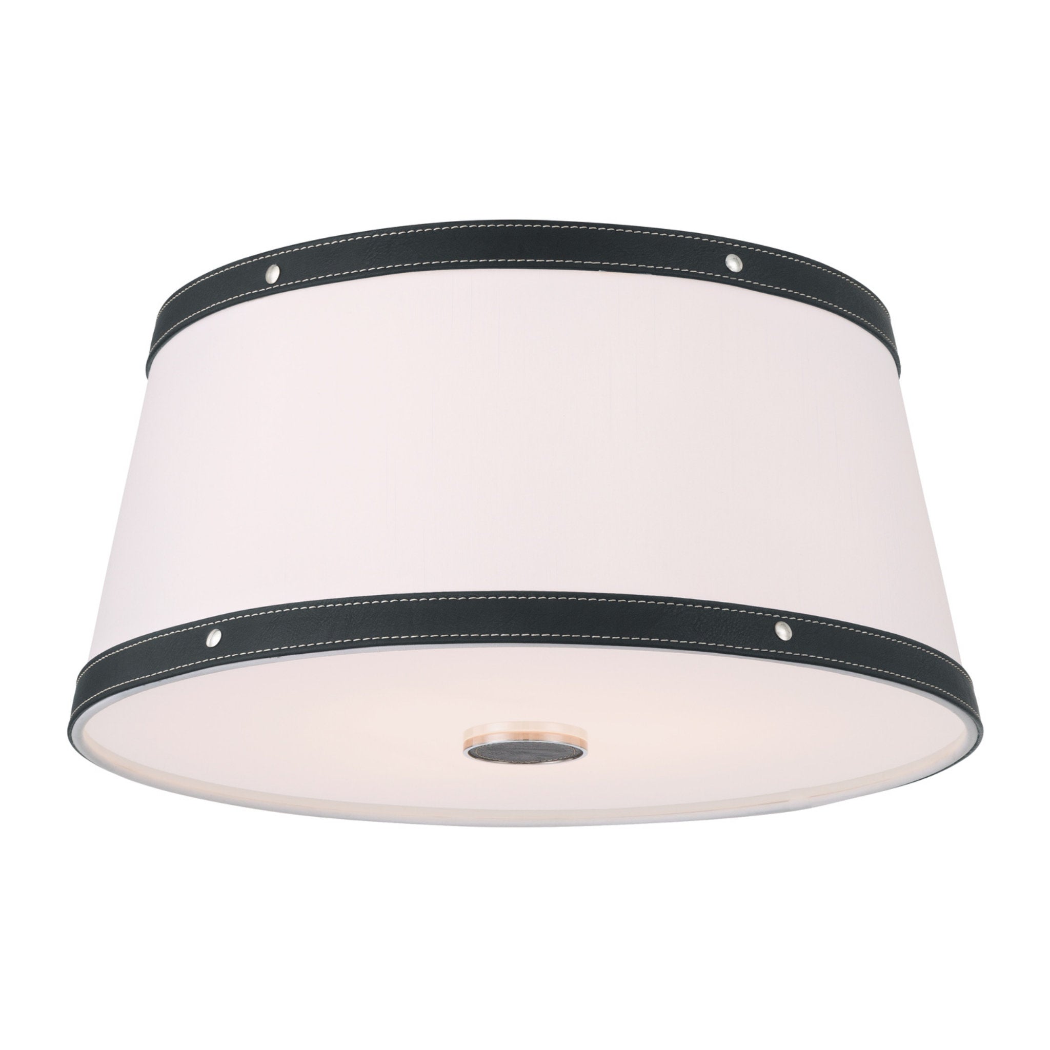 Libby Langdon Callahan 17'' Polished Nickel Flush Mount Black 17"W x 8.25"H x 17"D