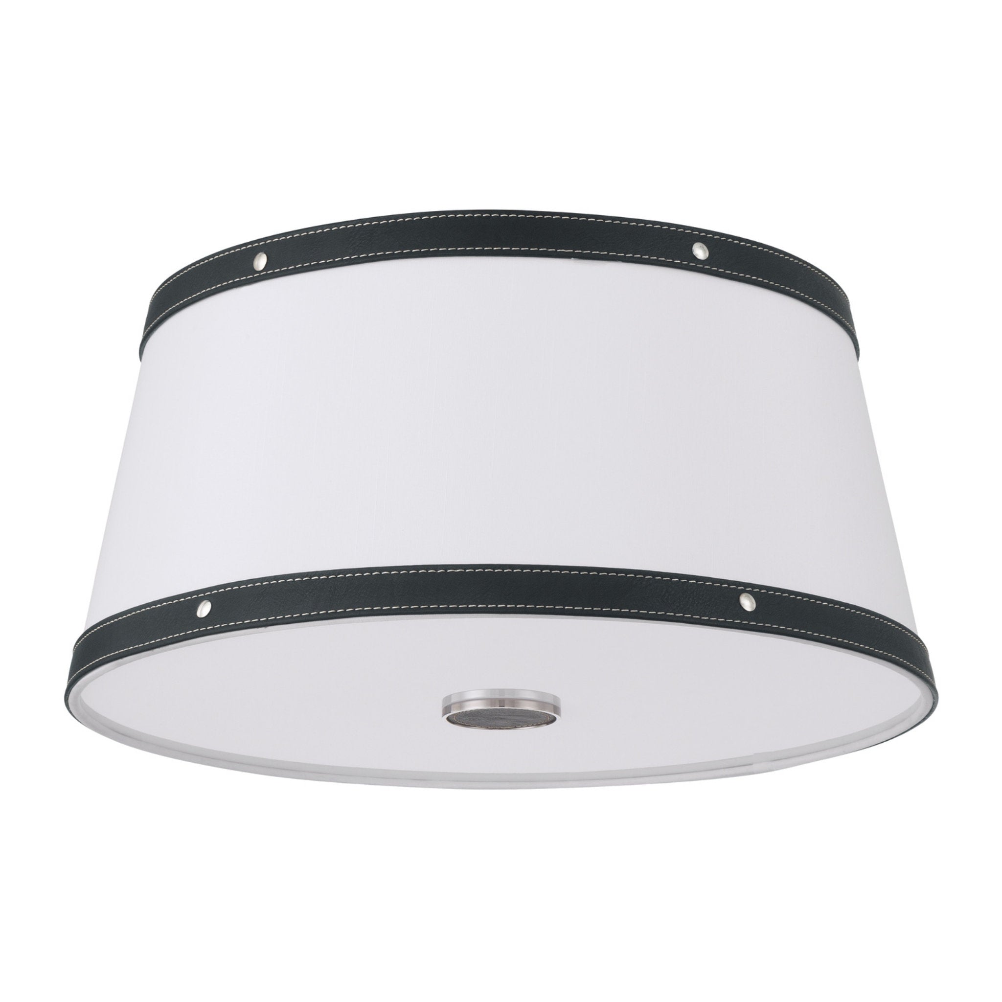 Libby Langdon Callahan 17'' Polished Nickel Flush Mount Black 17"W x 8.25"H x 17"D