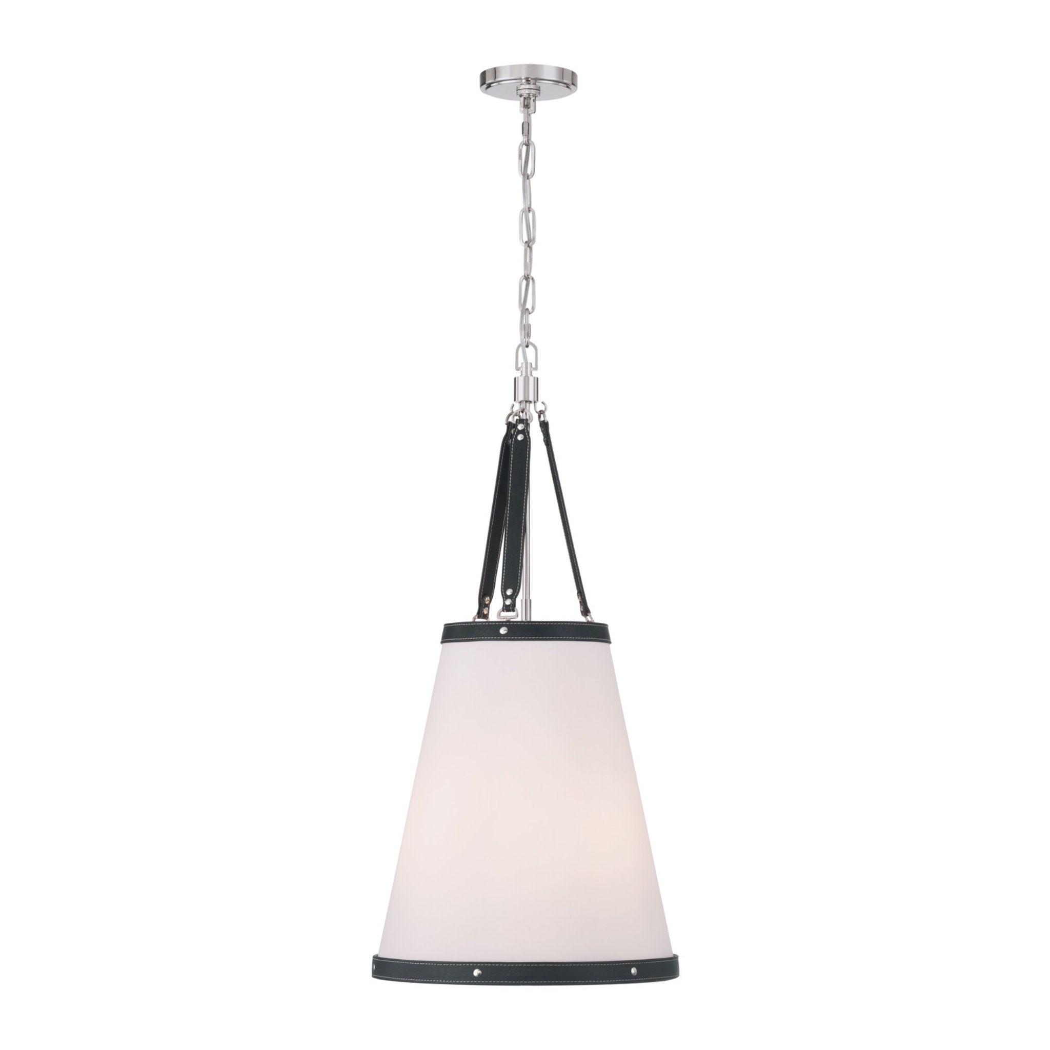 Libby Langdon Callahan 14.25'' Polished Nickel Pendant Black 14.25"W x 29.75"H x 14.25"D