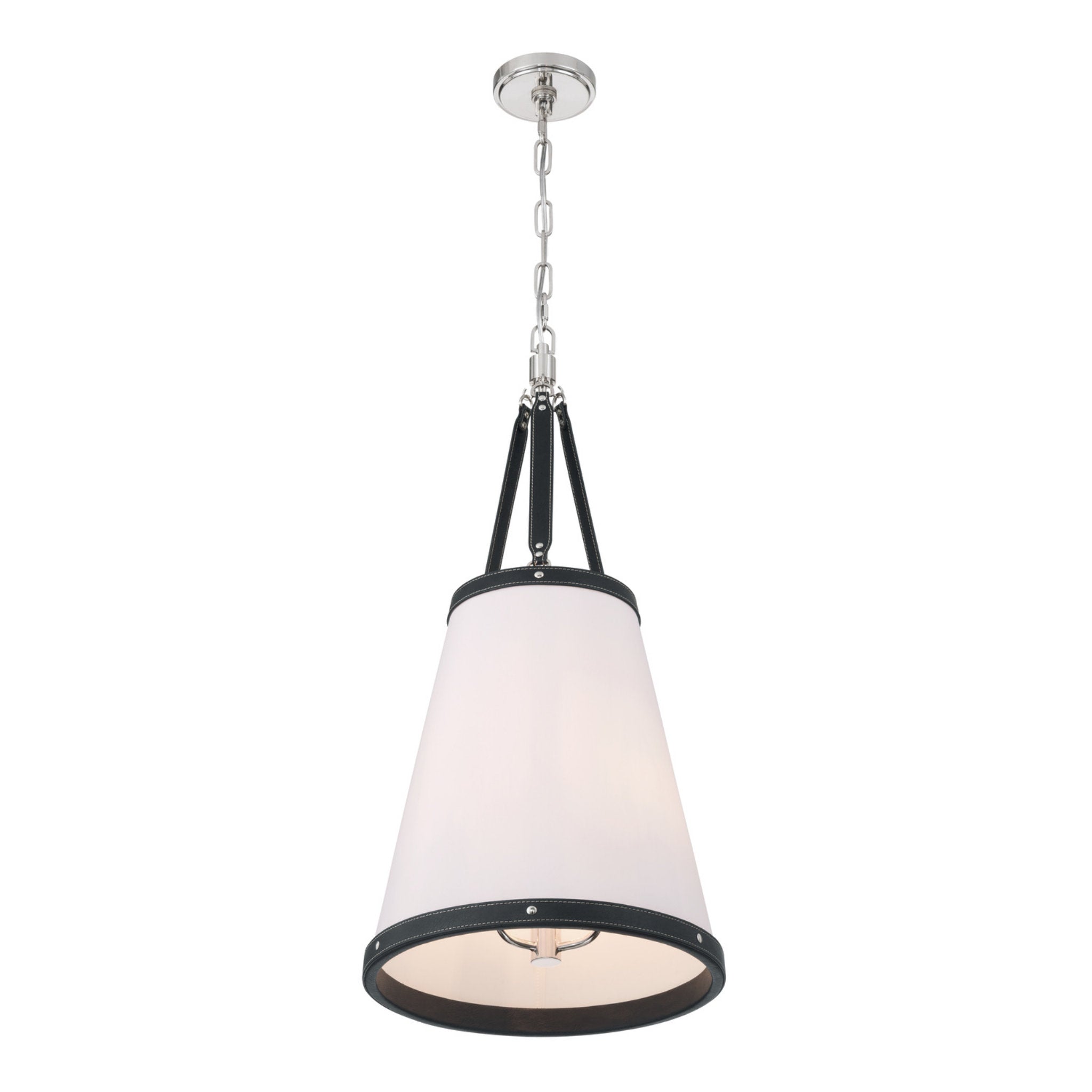 Libby Langdon Callahan 14.25'' Polished Nickel Pendant Black 14.25"W x 29.75"H x 14.25"D