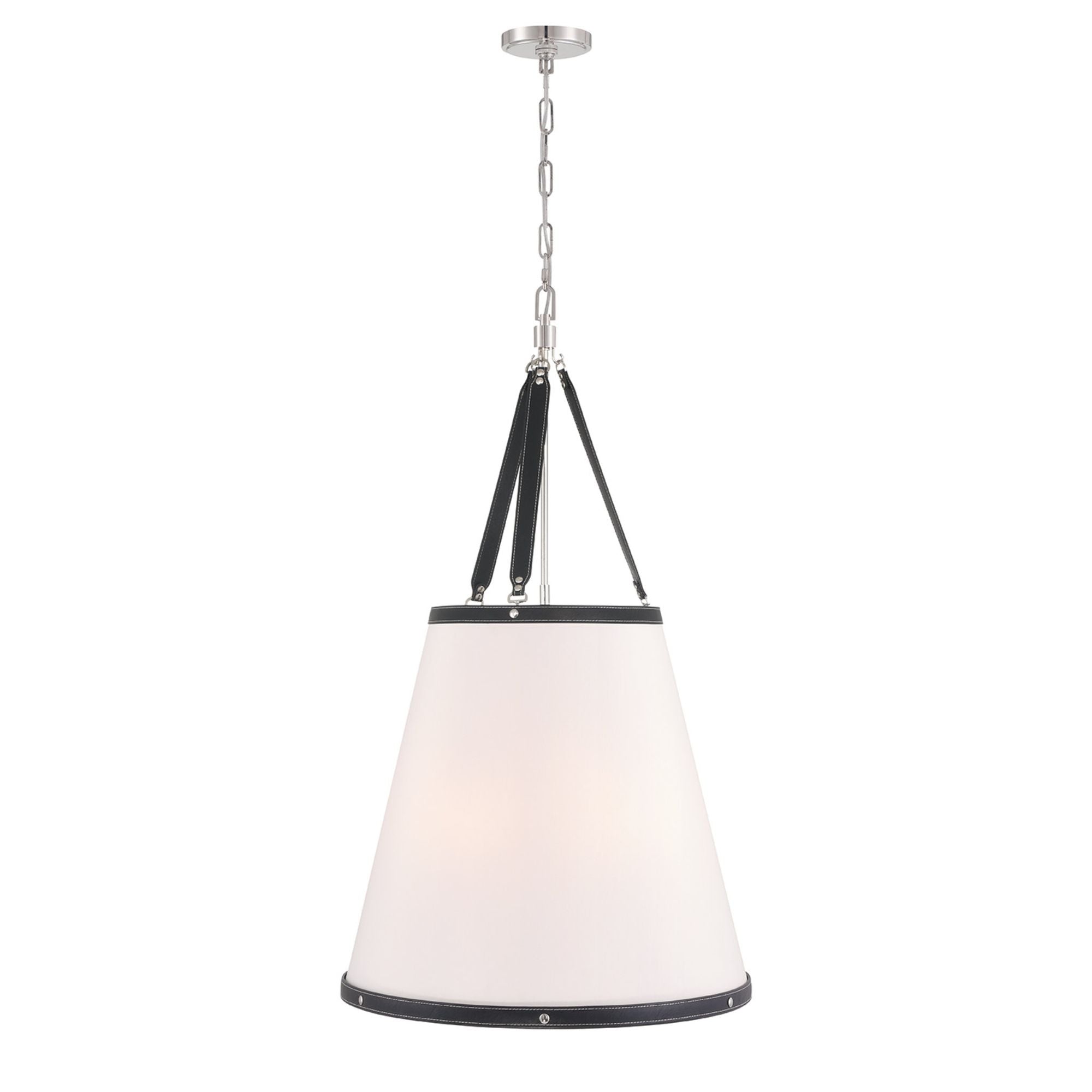 Libby Langdon Callahan 21'' Polished Nickel Pendant Black 21"W x 37.5"H x 21"D
