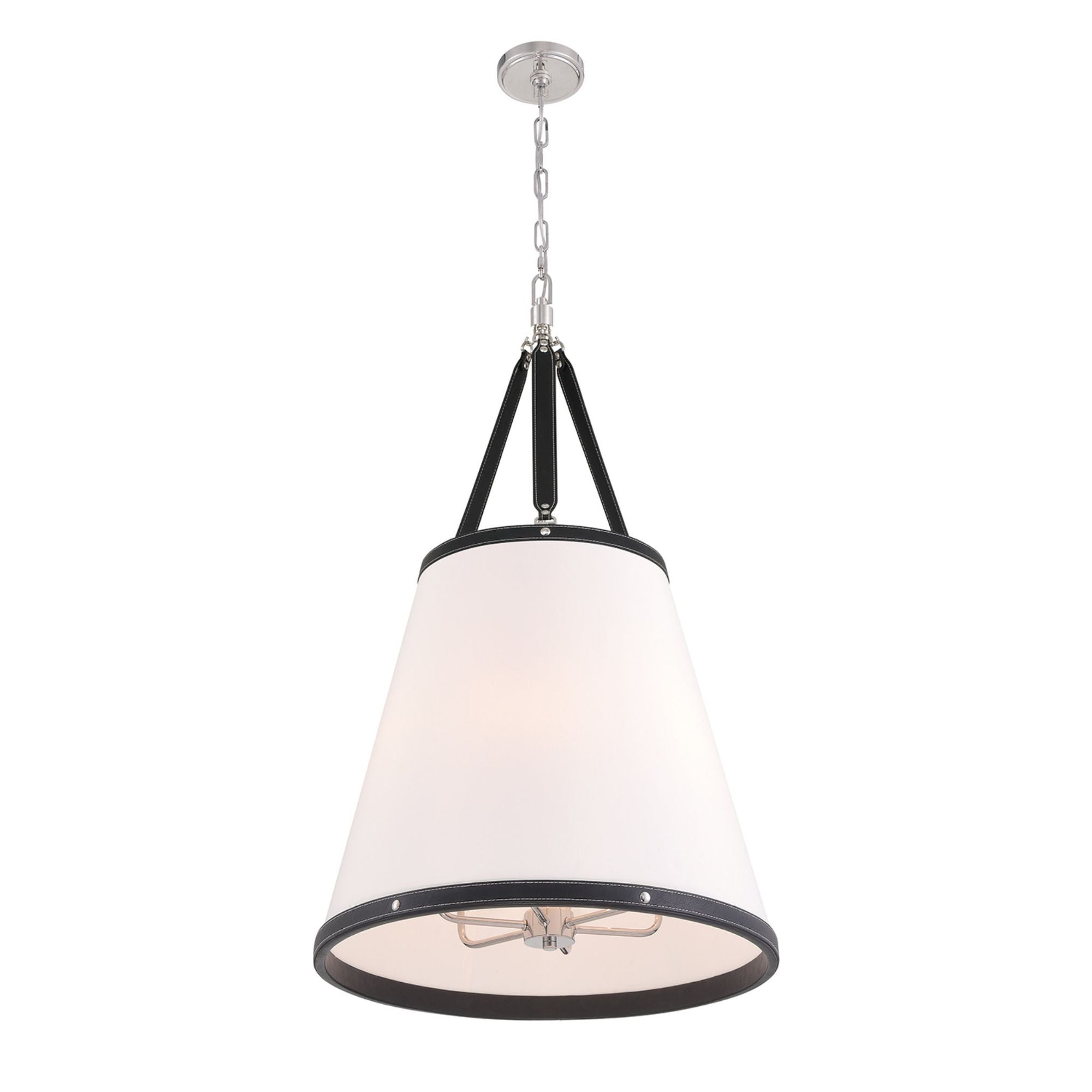 Libby Langdon Callahan 21'' Polished Nickel Pendant Black 21"W x 37.5"H x 21"D
