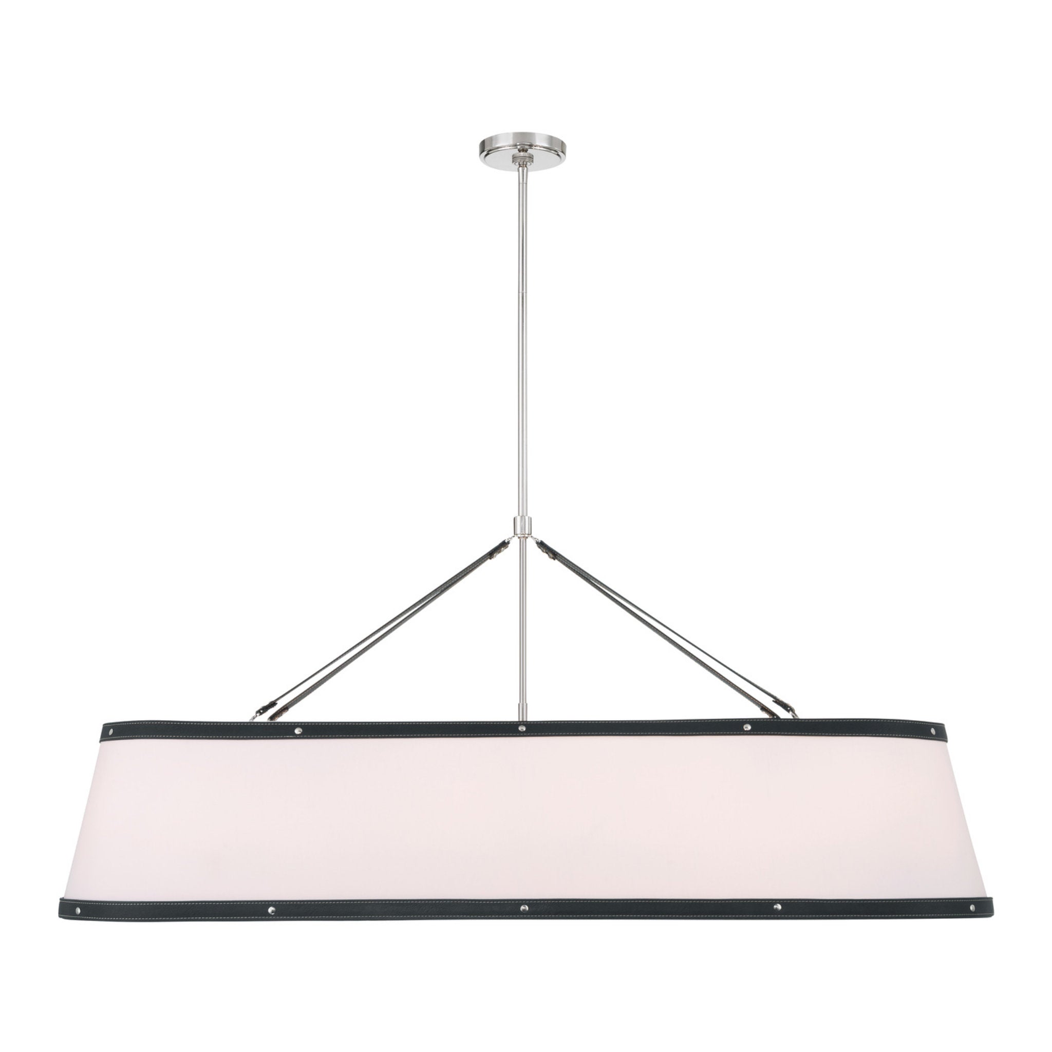 Libby Langdon Callahan 47.5'' Polished Nickel Linear Oval Chandelier Black 47.5"W x 21.75"H x 11.75"D