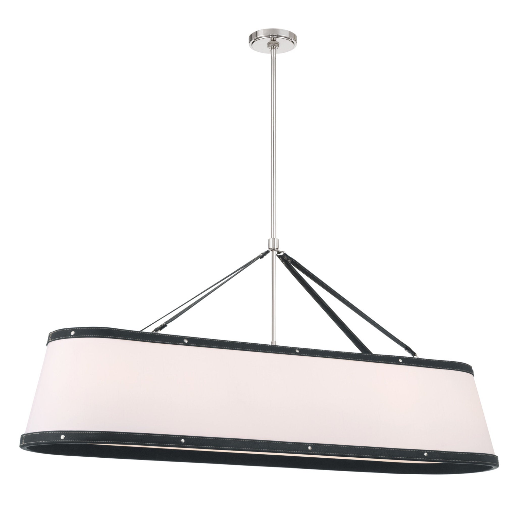 Libby Langdon Callahan 47.5'' Polished Nickel Linear Oval Chandelier Black 47.5"W x 21.75"H x 11.75"D