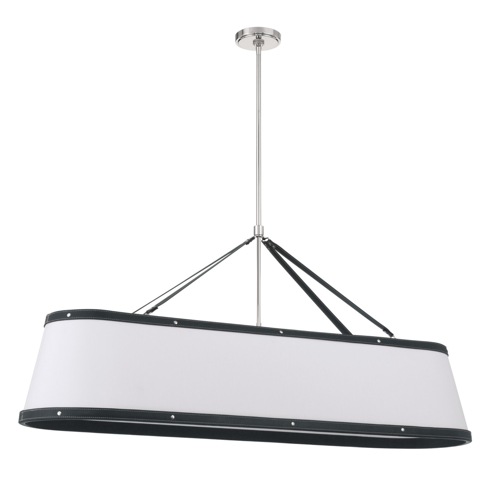 Libby Langdon Callahan 47.5'' Polished Nickel Linear Oval Chandelier Black 47.5"W x 21.75"H x 11.75"D