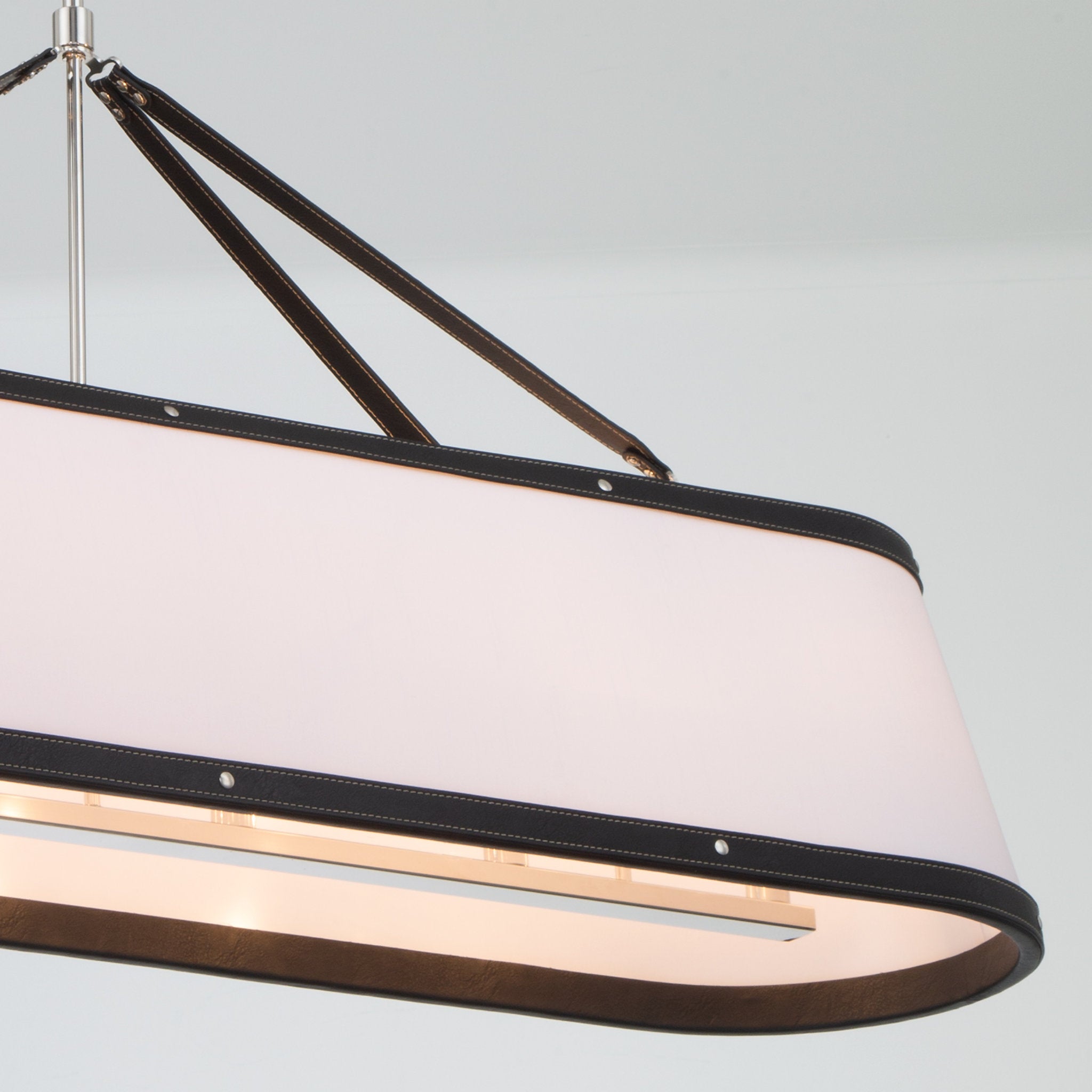 Libby Langdon Callahan 47.5'' Polished Nickel Linear Oval Chandelier Black 47.5"W x 21.75"H x 11.75"D