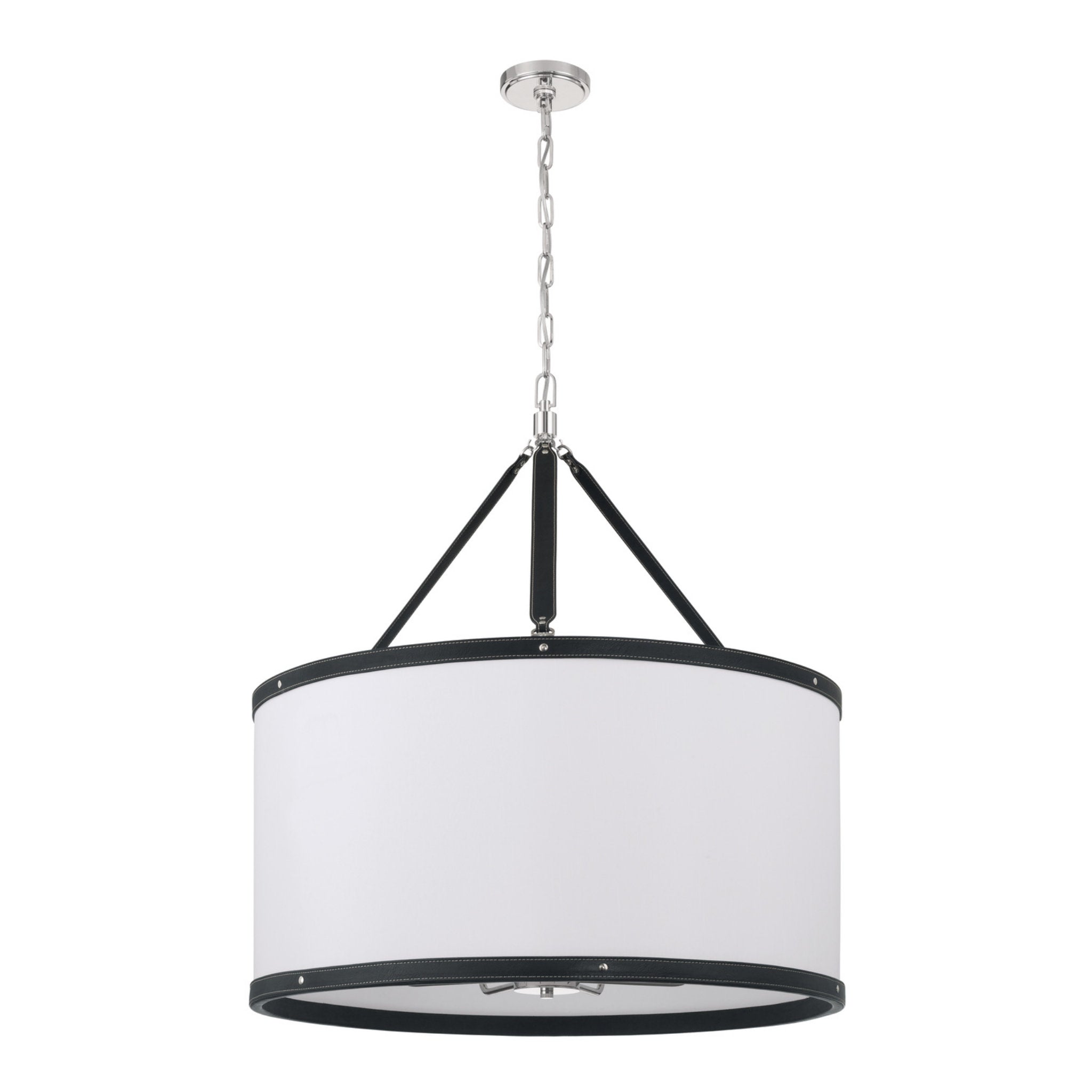 Libby Langdon Callahan 28'' Polished Nickel Pendant Black 28"W x 31.75"H x 28"D