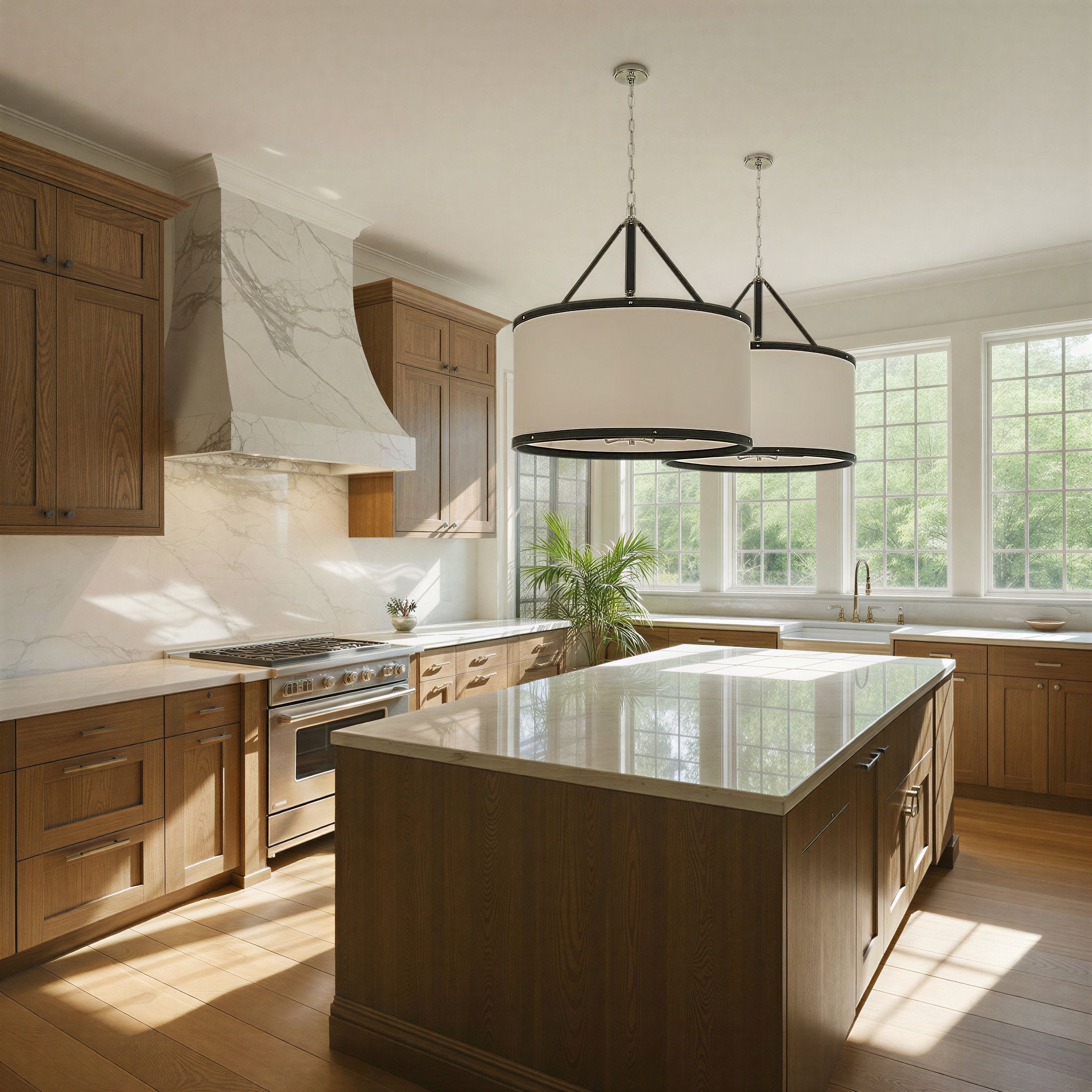 Libby Langdon Callahan 28'' Polished Nickel Pendant Black 28"W x 31.75"H x 28"D